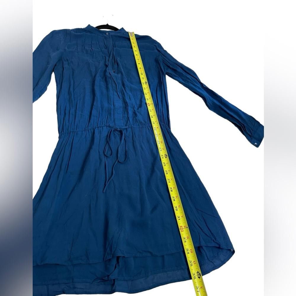 Vince Vince. I Shirred Long Sleeve Sheer Dress Blue XS Size XS / US 0-2 / IT 36-38 - 6 Thumbnail