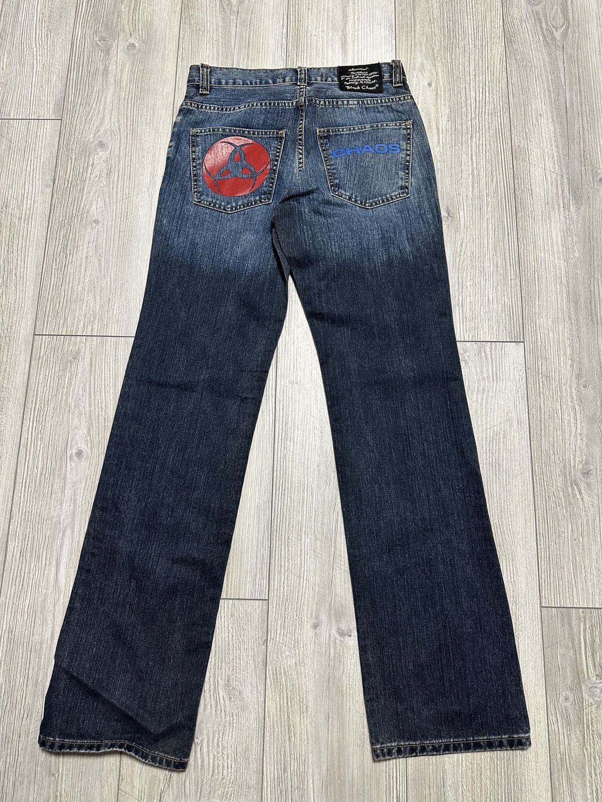 Chaps Crazy y2k Baggy Faded Black Chaps Skater Jeans. Size US 29 - 1 Thumbnail