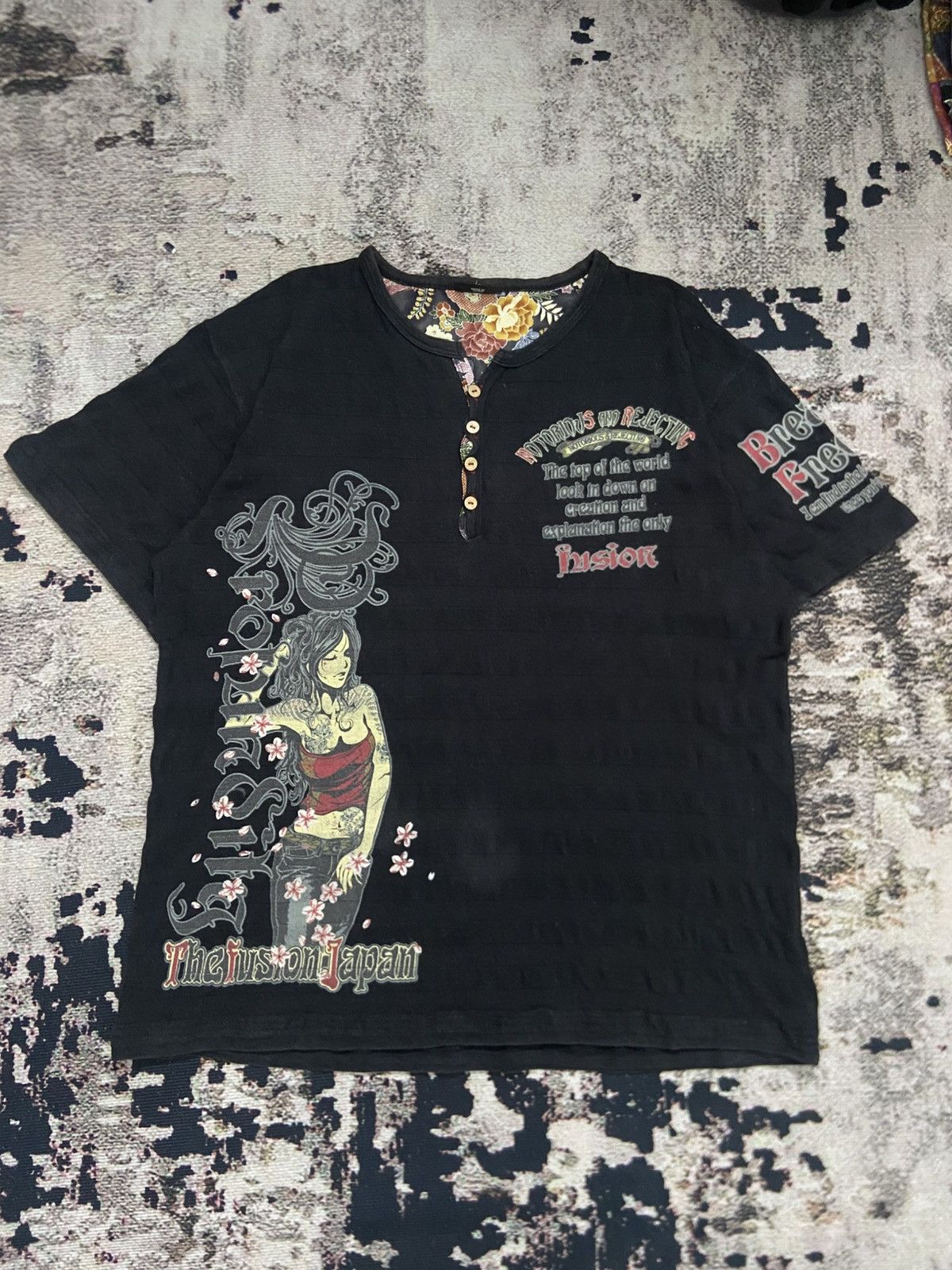 Bullet Noise Bullet Noise Japan Tattoo Girl Sakura Tee Size US XL / EU 56 / 4 - 2 Thumbnail