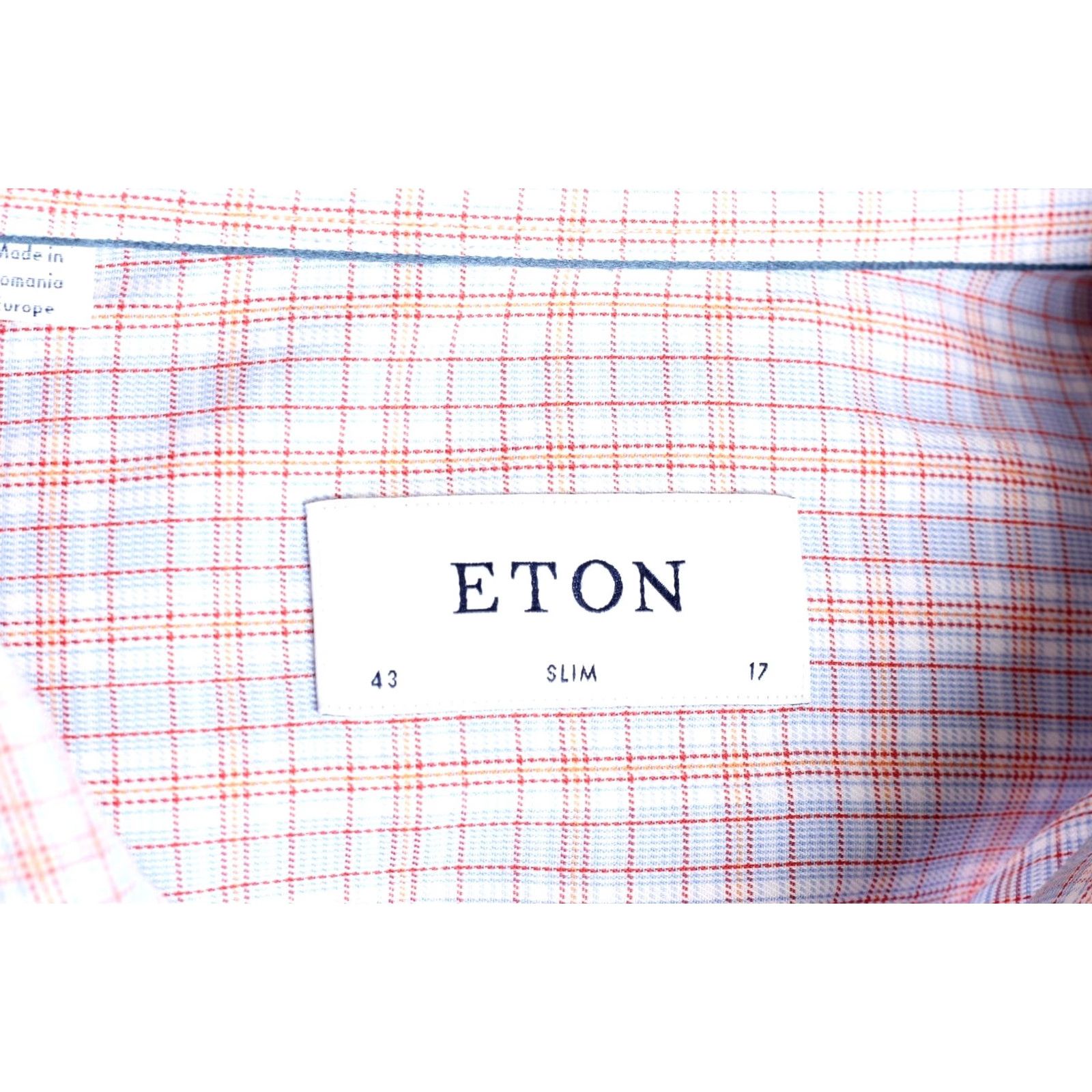 Eton ETON Slim Fit Twill Plaid Shirt Men XL Long Sleeve Cutaway Button-Up, Multicoloured, Casual, Formal, 43 17 Size US XL / EU 56 / 4 - 5 Thumbnail