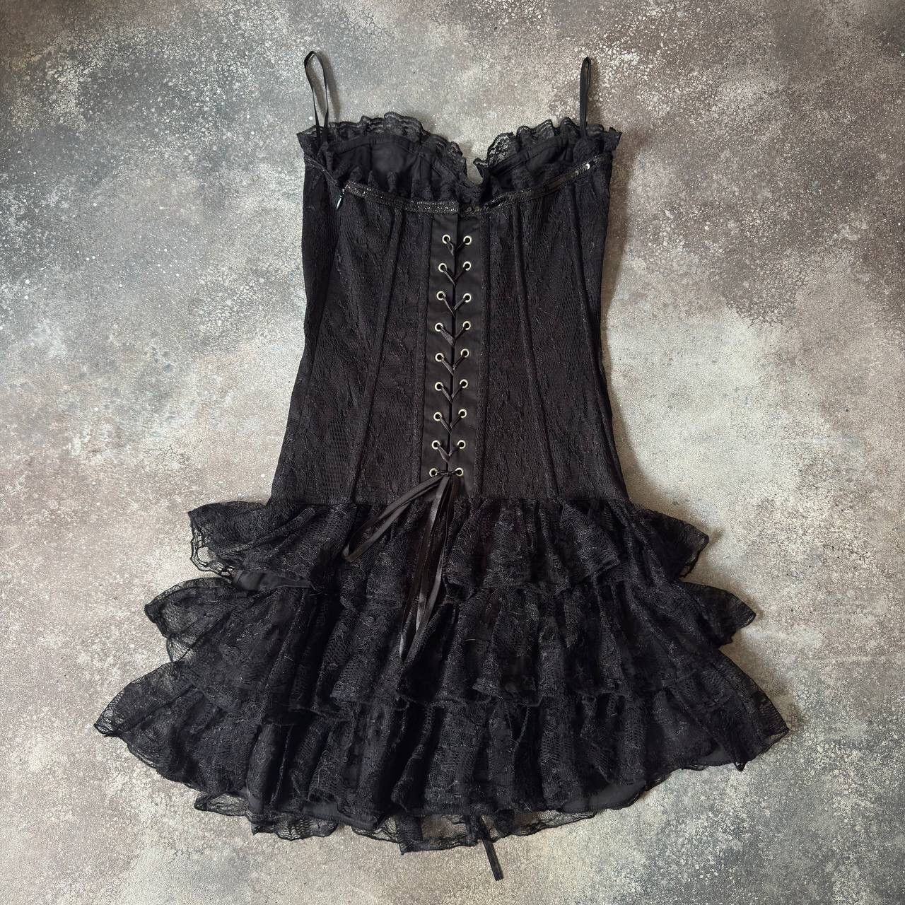 Opium Y2K Vintage Gothic Pleated Corset Dress