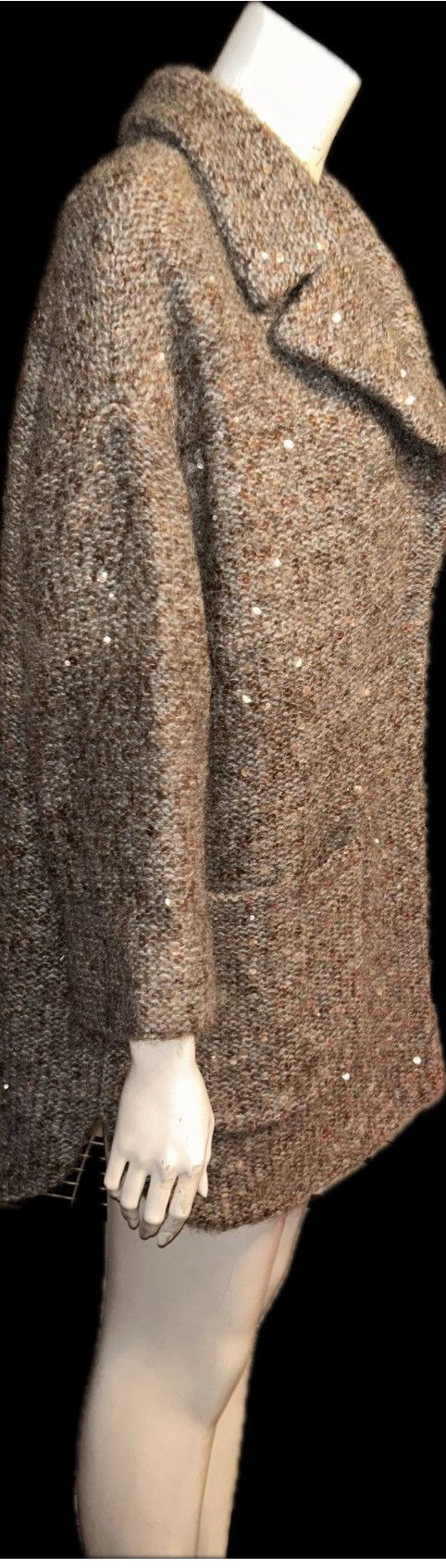 Brunello Cucinelli Brunello Cucinelli Tweed Pattern Fur Coat - Grey Coats,... Size S / US 4 / IT 40 - 6 Thumbnail