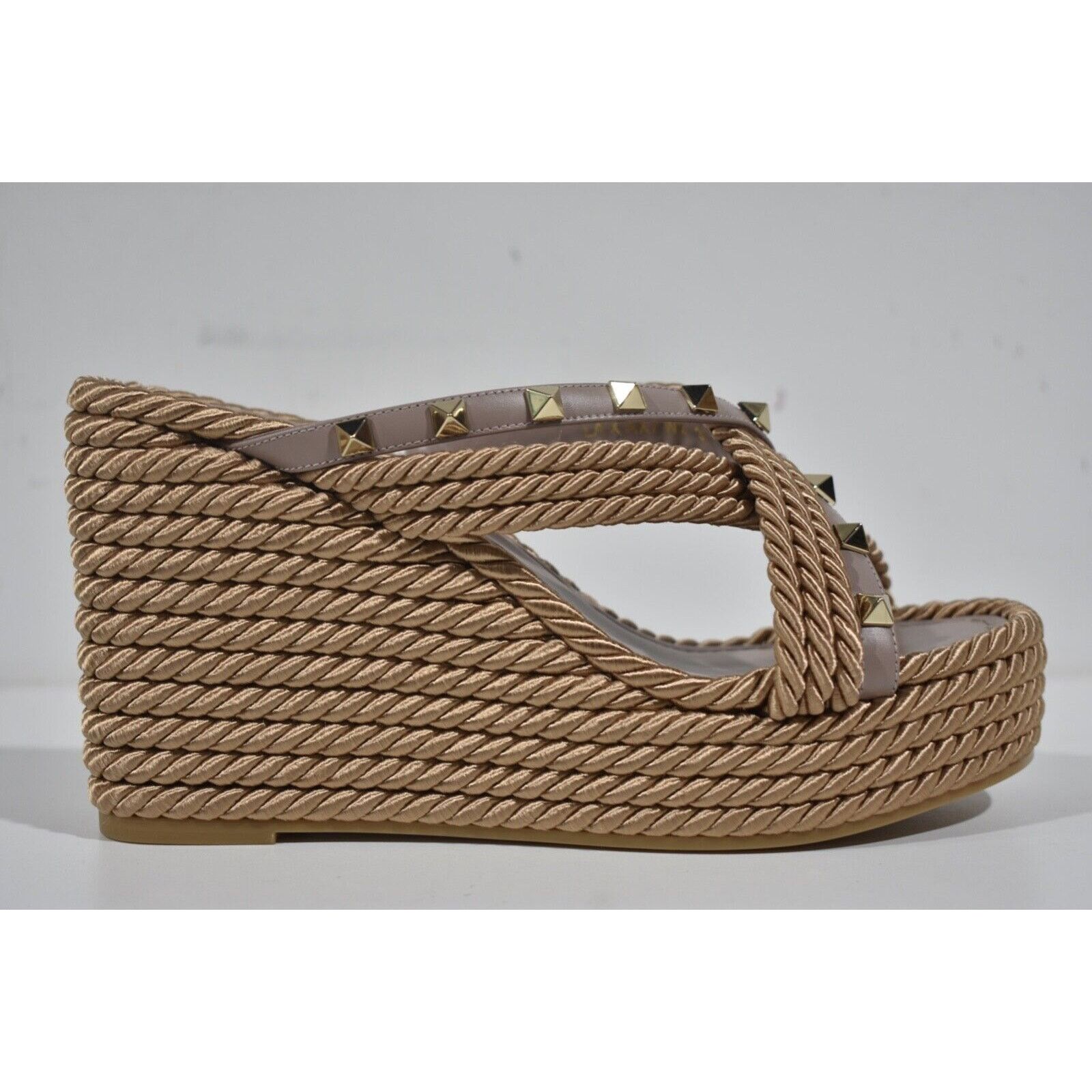 Valentino Valentino Rockstud Torchon Poudre Nude Cord Rope Size US 11 / IT 41 - 3 Thumbnail