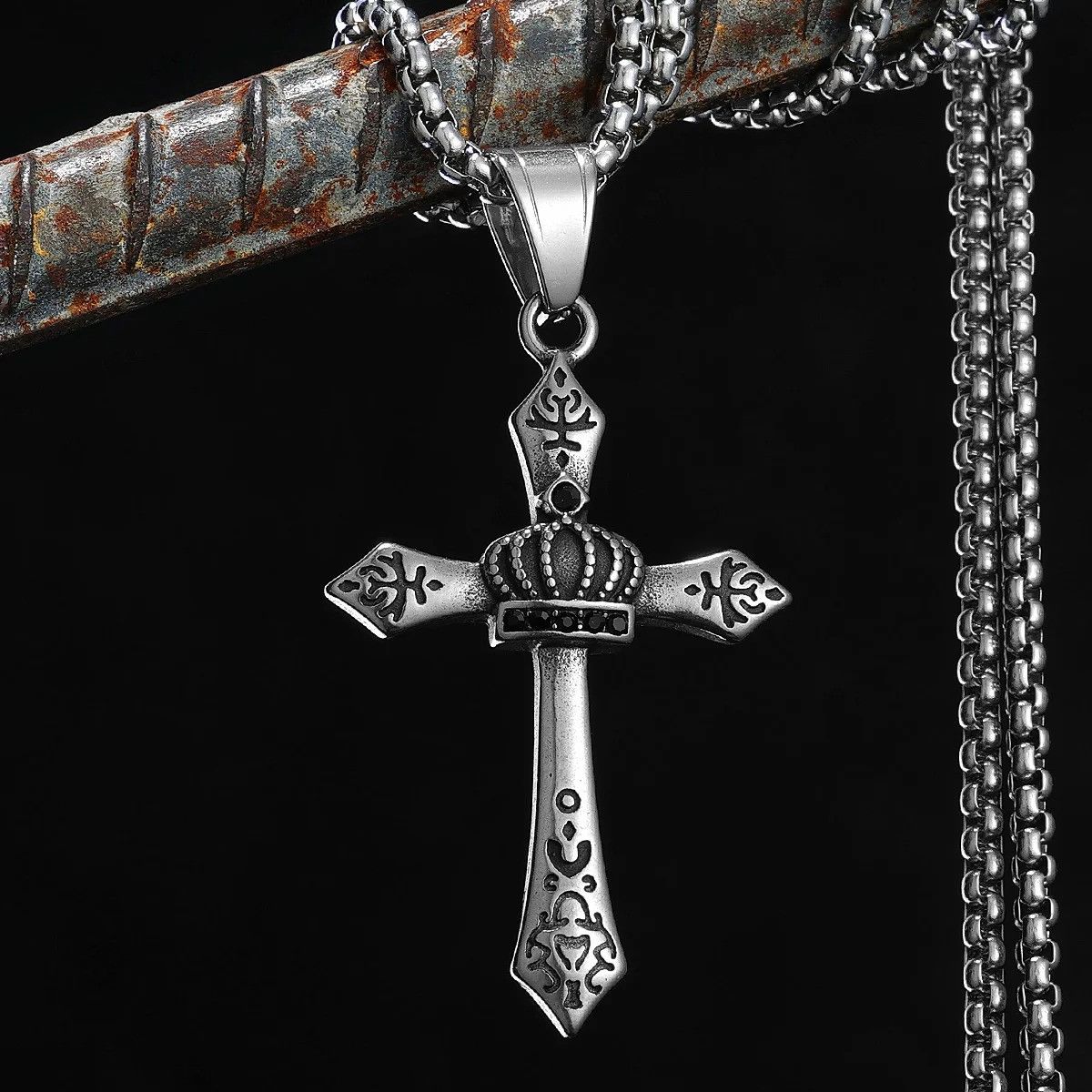 Other Crown Cross Pendant Accessories Necklace Gifts For Him Size ONE SIZE - 2 Thumbnail