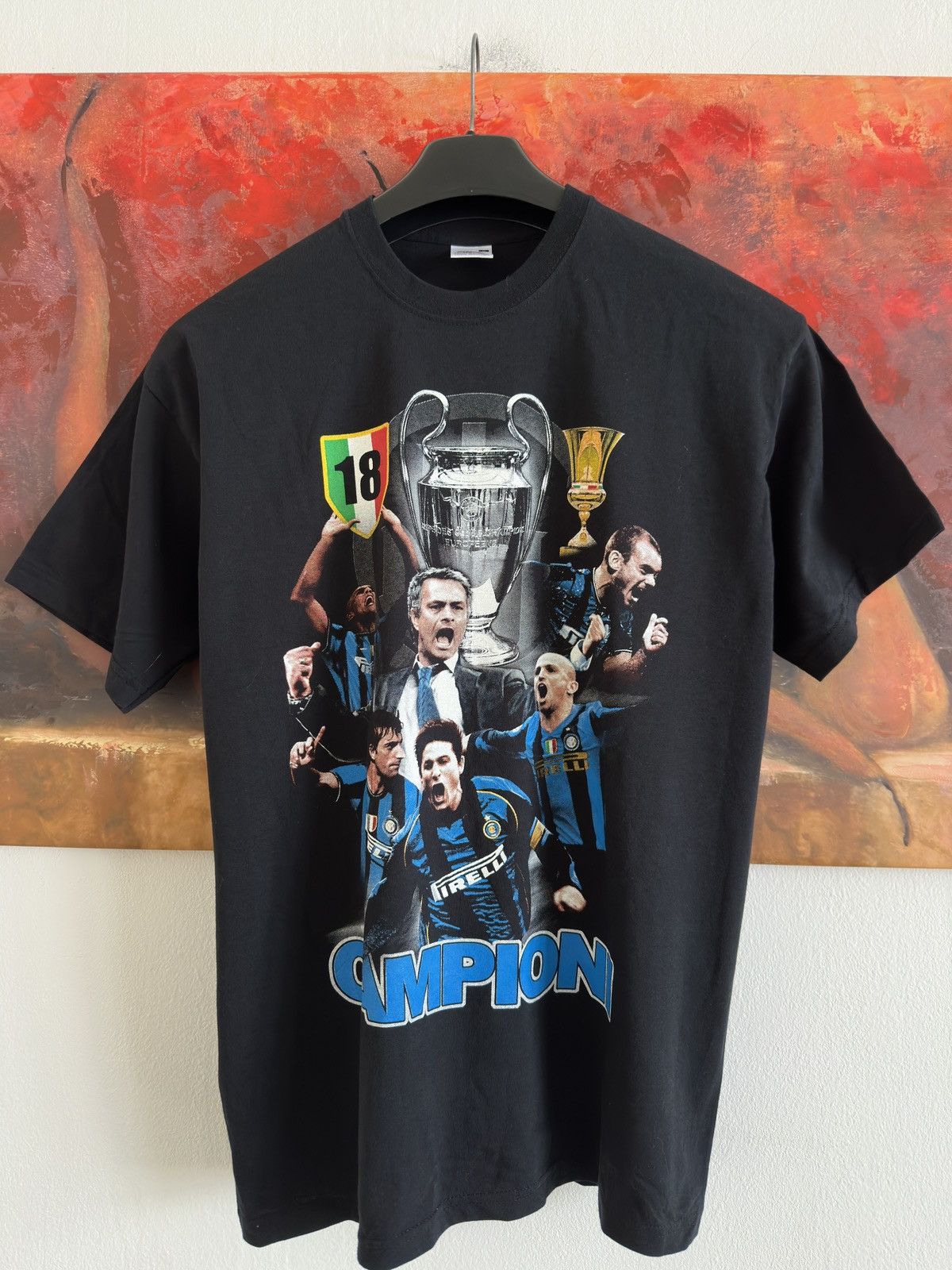 Band Tees Inter Milan FC Champions Black Cotton T shirt Size M Size US M / EU 48-50 / 2 - 1 Thumbnail