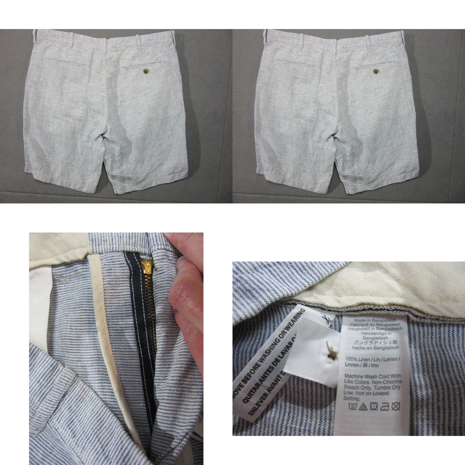 J.Crew J.Crew Shorts Mens 34 Blue White Striped Linen Summer Casual High Rise Size US 34 / EU 50 - 8 Thumbnail