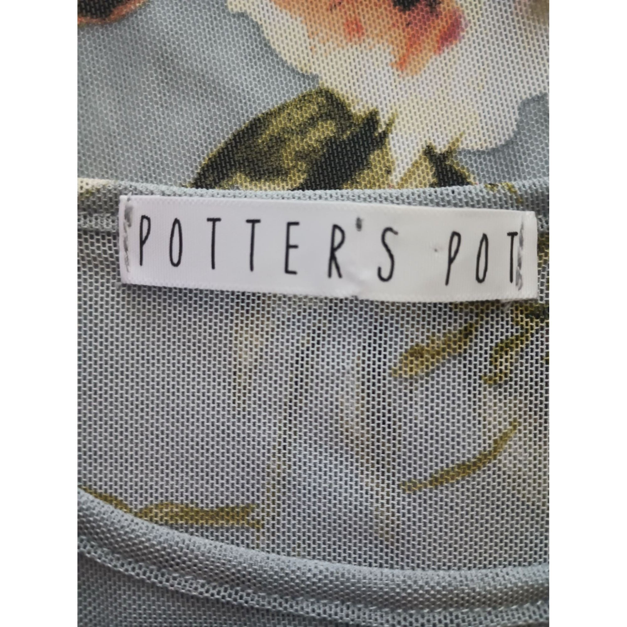 Vintage Potters Pot Women's Sleeveless Floral Dress Mesh Lined M Med Size M / US 6-8 / IT 42-44 - 7 Thumbnail