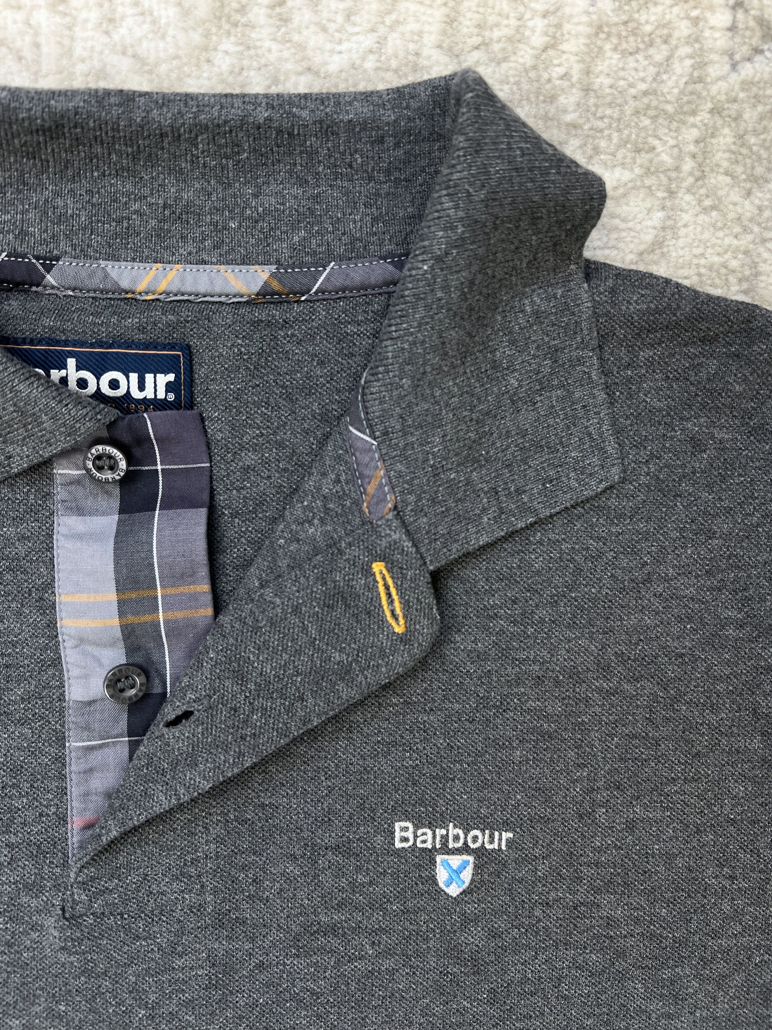 Barbour Barbour Tartan Piqué Polo Shirt Charcoal Grey ~XL Size US XL / EU 56 / 4 - 7 Thumbnail