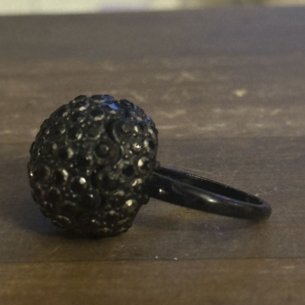 Other Black paved rhinestone ball ring Size ONE SIZE - 6 Thumbnail