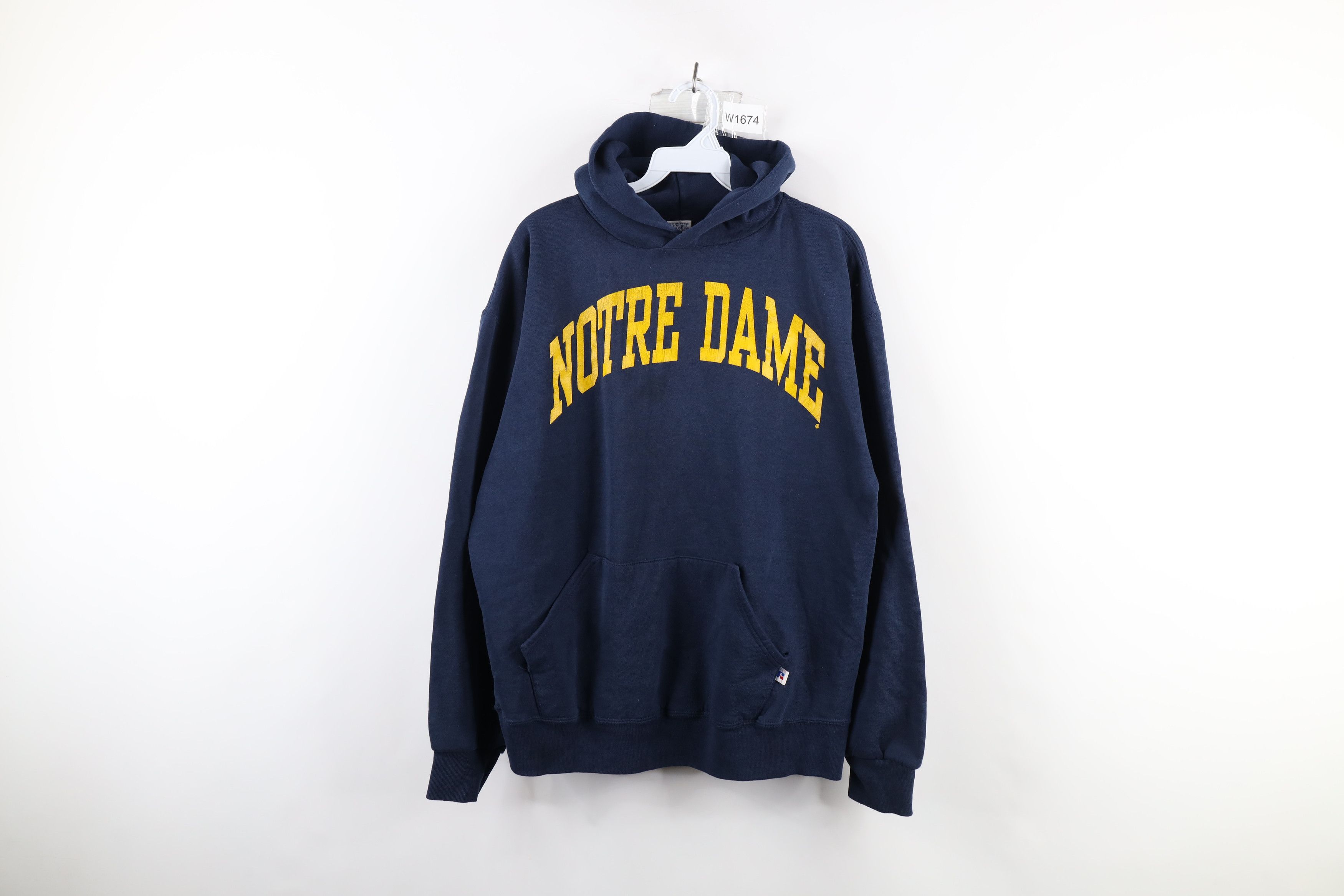 Russell Athletic × Vintage Vintage 90s Russell Athletic Notre Dame University Hoodie Size ONE SIZE - 1 Thumbnail