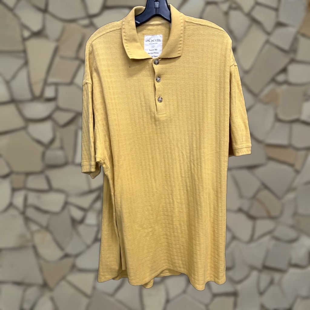 VINTAGE Axis Men's Polo Shirt Short Sleeve Large Yellow Retro