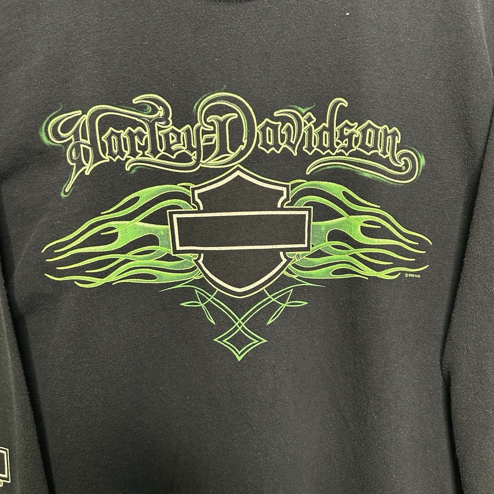 Harley Davidson Vintage Harley Davidson Flames Long Sleeve “Green Black” Size US L / EU 52-54 / 3 - 5 Thumbnail
