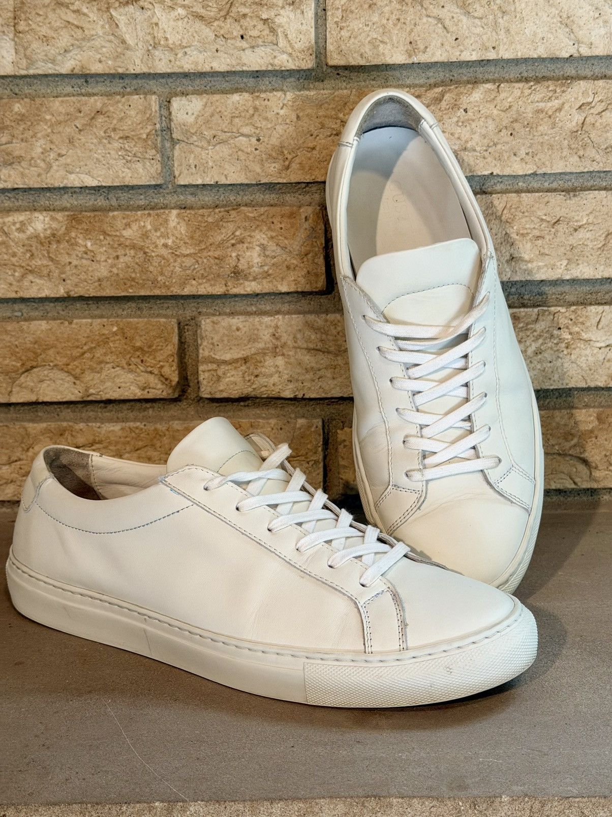 White Low Top Italian Nappa Leather margom sole