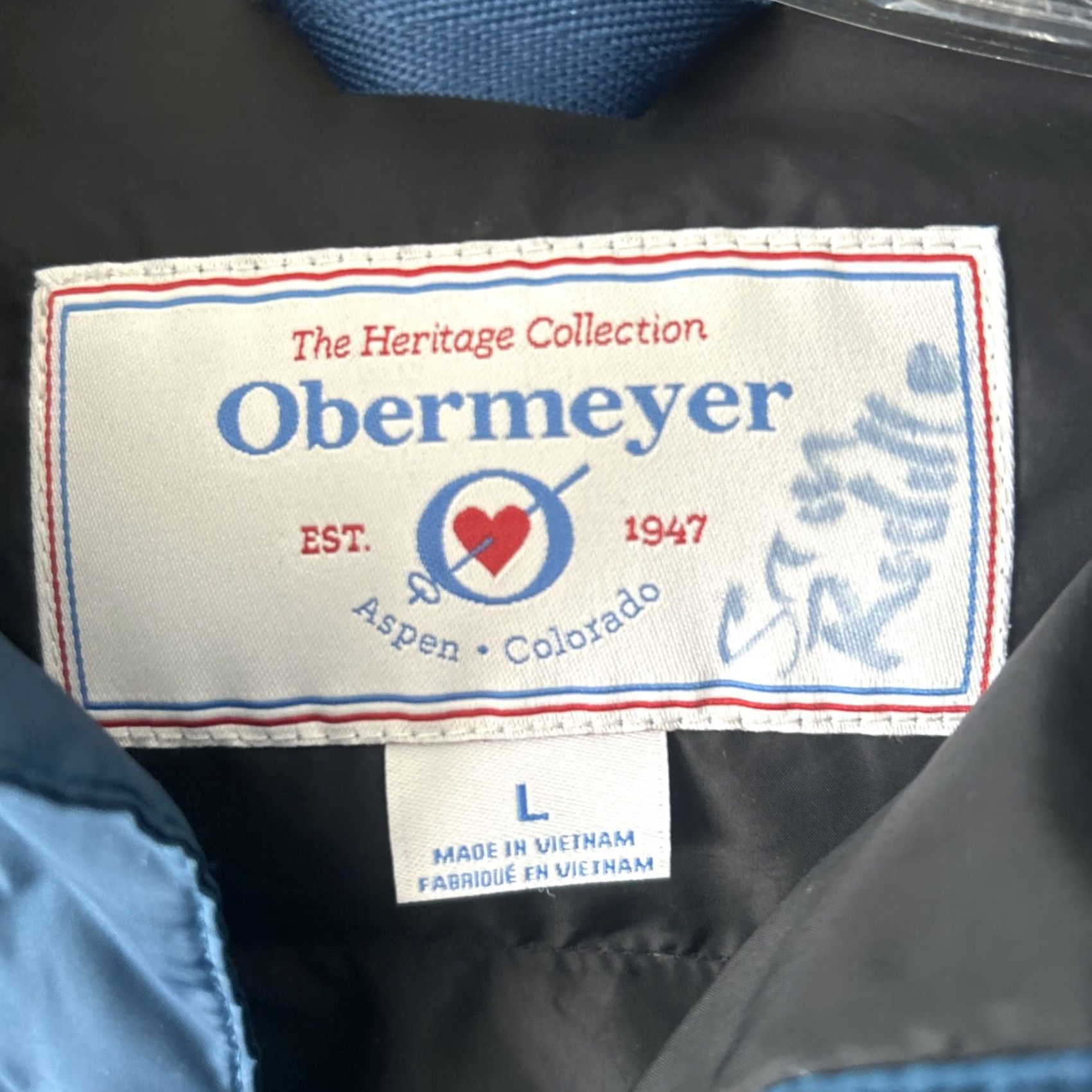 Obermeyer VINTAGE Obermeyer Lightweight Womens L Casual Blue Down Button Up Shacket EUC Size L / US 10 / IT 46 - 4 Thumbnail