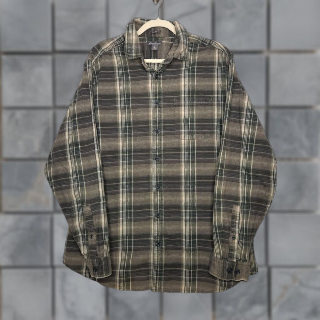 Eddie Bauer VINTAGE Eddie Bauer Plaid Flannel Button Oversized TXL Fall Autumn Skate Size US XL / EU 56 / 4 - 1 Thumbnail