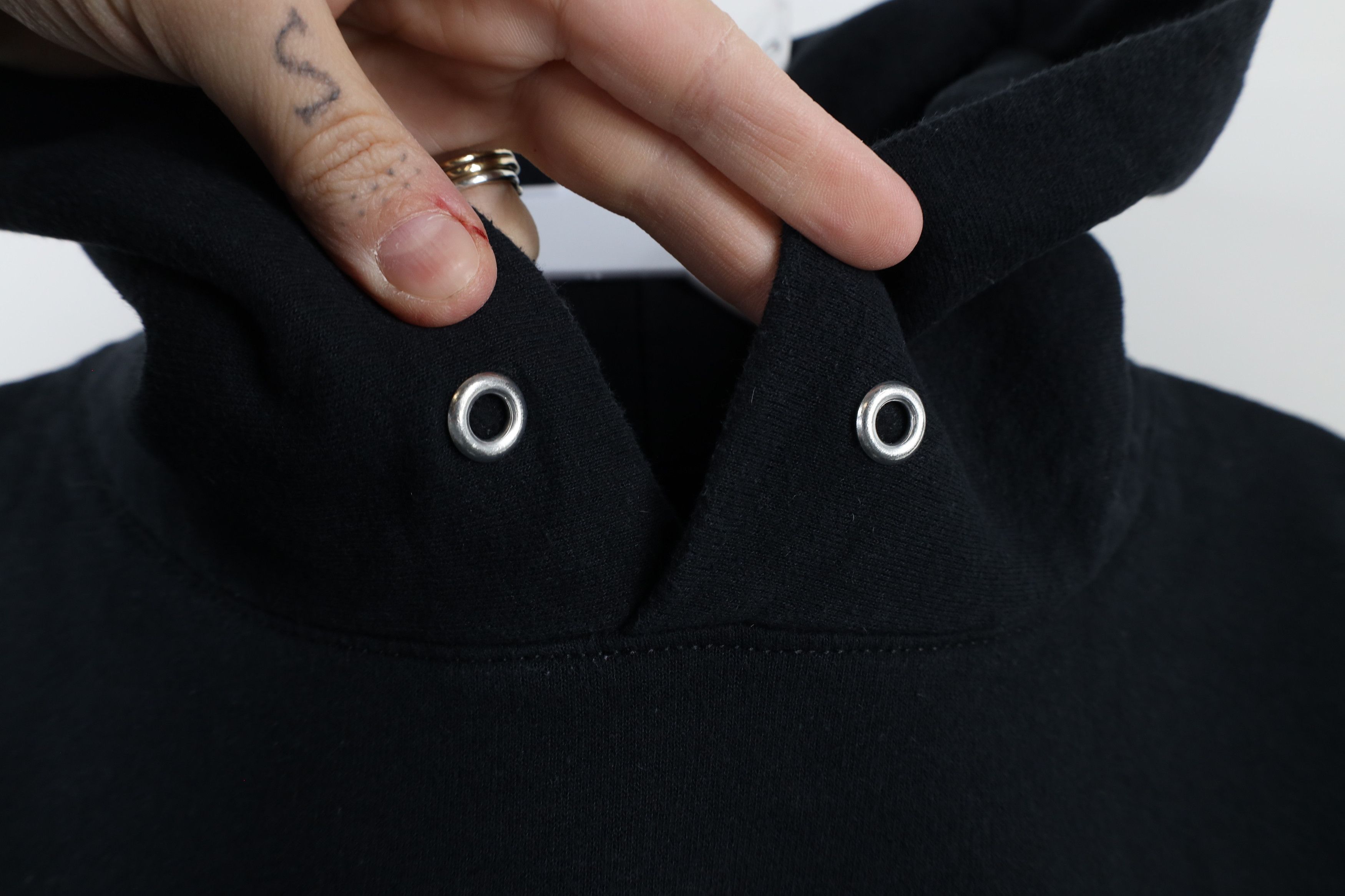 Vintage Vintage 90s Streetwear Faded Blank Hoodie Sweatshirt Black Size US L / EU 52-54 / 3 - 6 Thumbnail