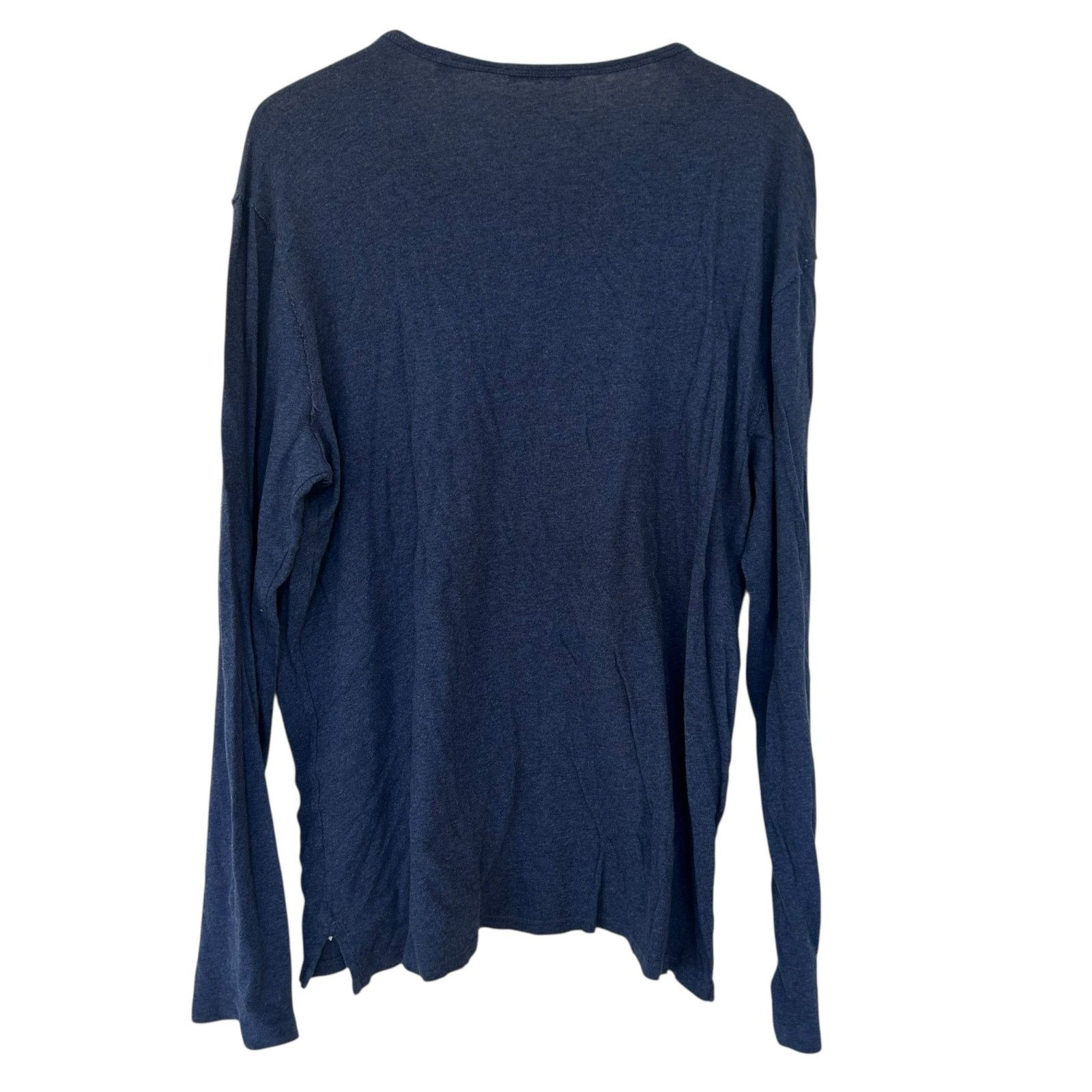 Vince Vince Navy Blue Long Sleeve Henley Sz XL Size US XL / EU 56 / 4 - 4 Thumbnail
