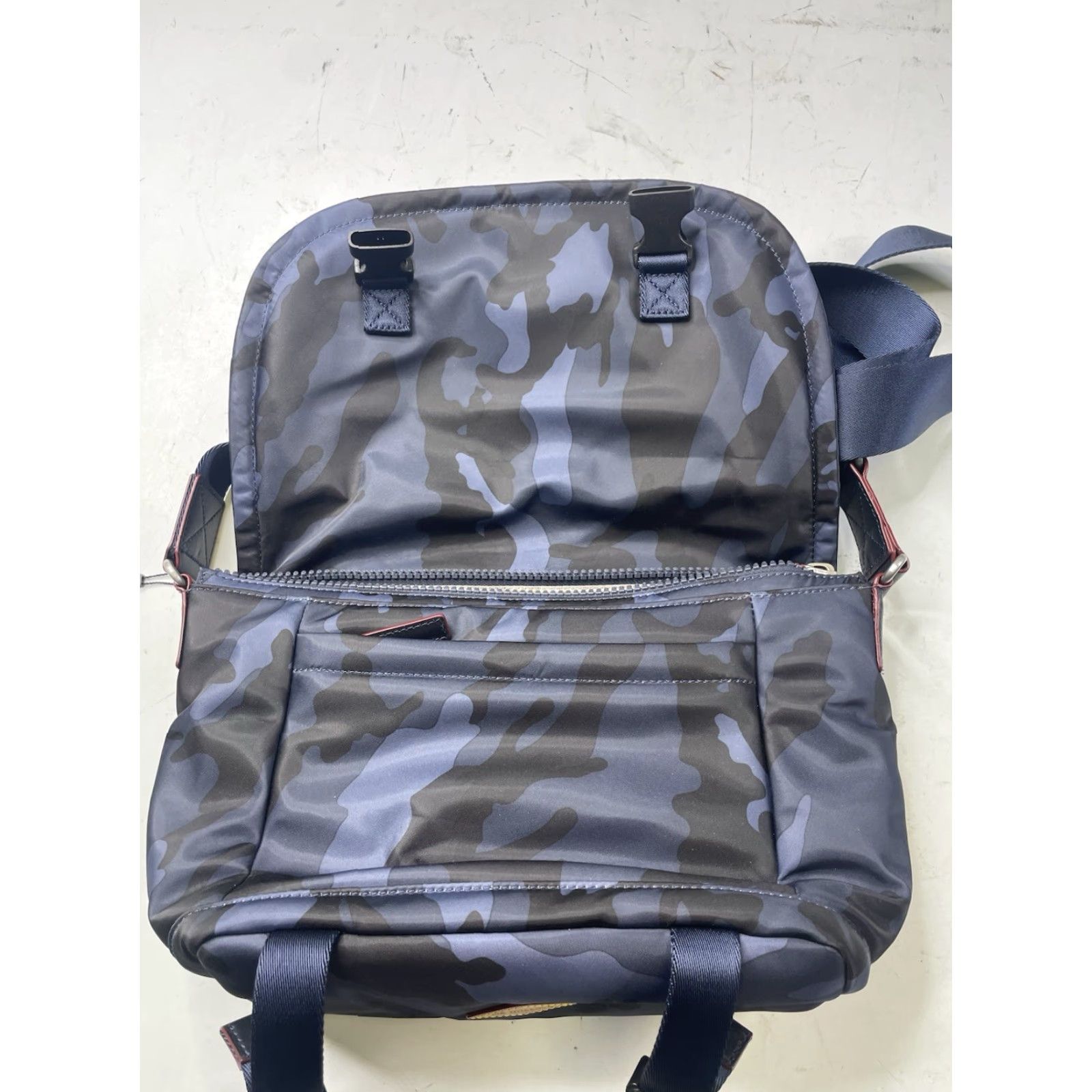 MZ Wallace MZ Wallace Bleecker Messenger Bag Dark Blue Camo Air Travel Bag Crossbody NWT Size ONE SIZE - 6 Thumbnail