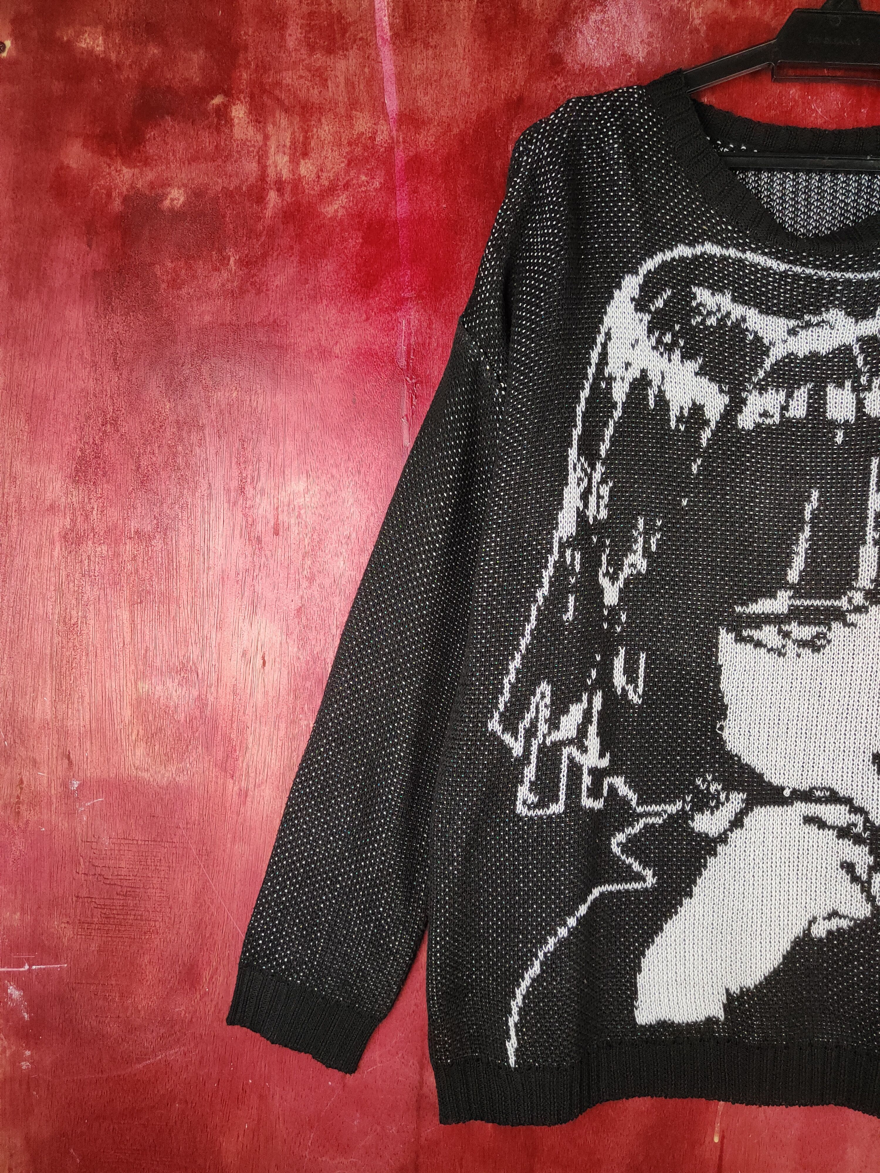 Anime Shein anima girl Black Knitwear Sweatshirt #S1523 Size L / US 10 / IT 46 - 4 Thumbnail