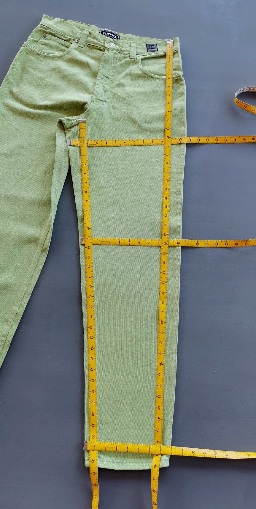 Versace Apple Green Vintage Versace Jeans Couture Size US 32 / EU 48 - 13 Thumbnail