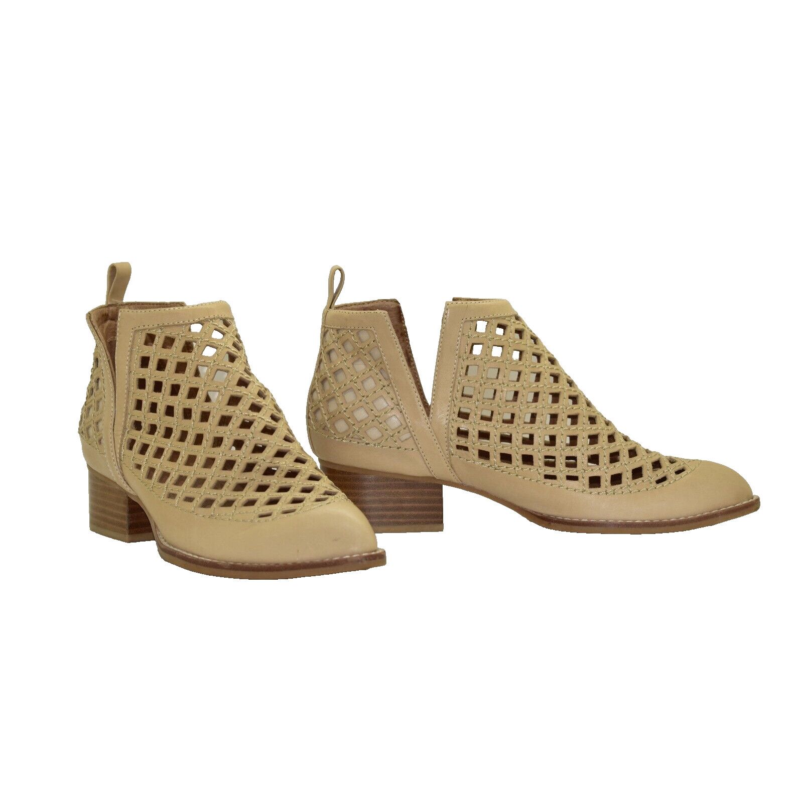 Jeffrey Campbell JEFFREY CAMPBELL Beige Taggart Open Weave Ankle Bootie 6.5 Size US 6.5 / IT 36.5 - 1 Thumbnail