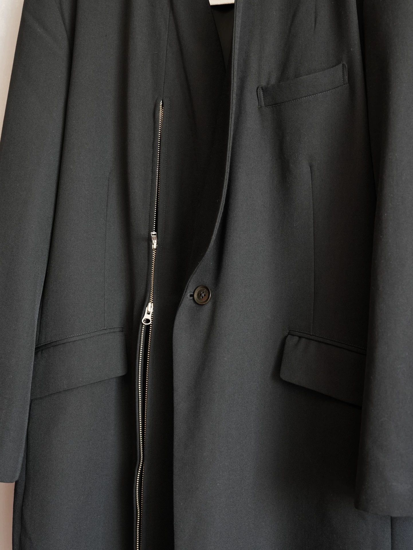 Yohji Yamamoto Yohji Yamamoto 04AW Shawl Collar Zipper Runway Coat Size US L / EU 52-54 / 3 - 5 Thumbnail