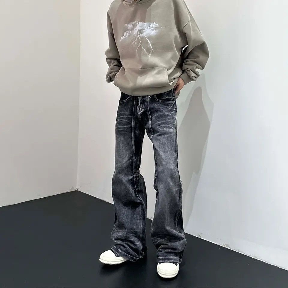 Japanese Brand Honeycomb Loose Flare Leg Vintage Design Jeans y2k Size US 34 / EU 50 - 1 Thumbnail
