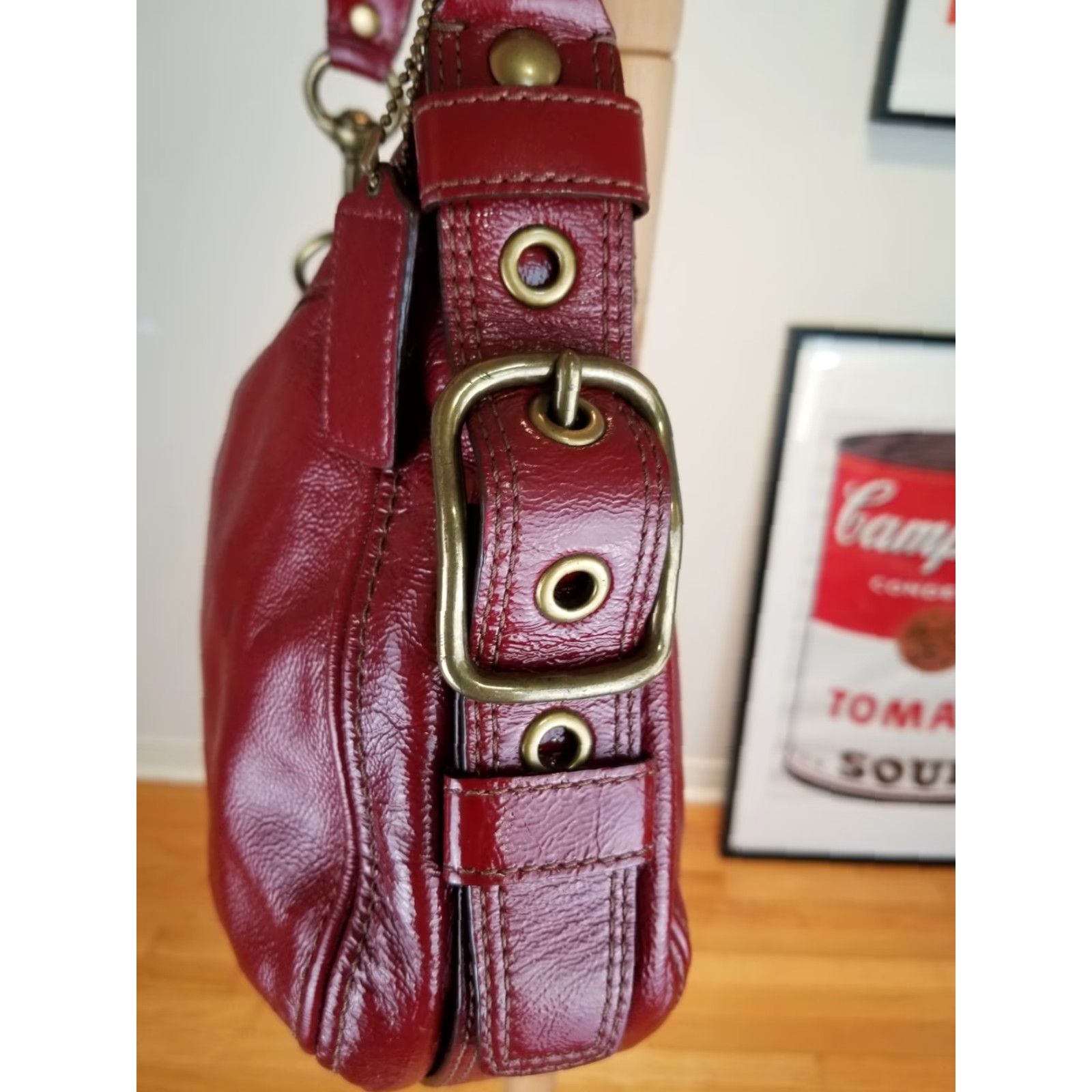 Coach VINTAGE COACH RED LEATHER SHOULDER HAND BAG SZ 13'X9'X4' 12735 Size ONE SIZE - 3 Thumbnail