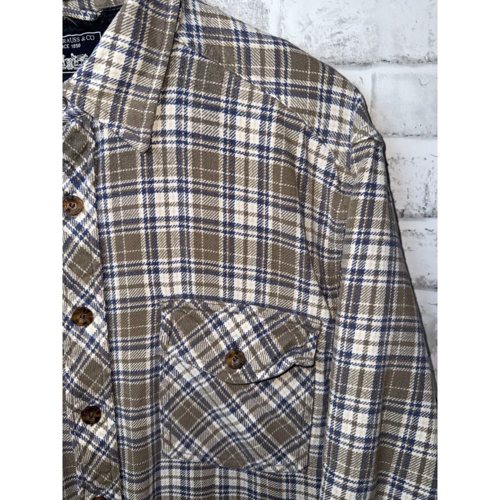 Vintage VTG LEVI STRAUSS Flannel Quilted Jacket Mens Large 100% Cotton Shell Shacket Size US L / EU 52-54 / 3 - 3 Thumbnail