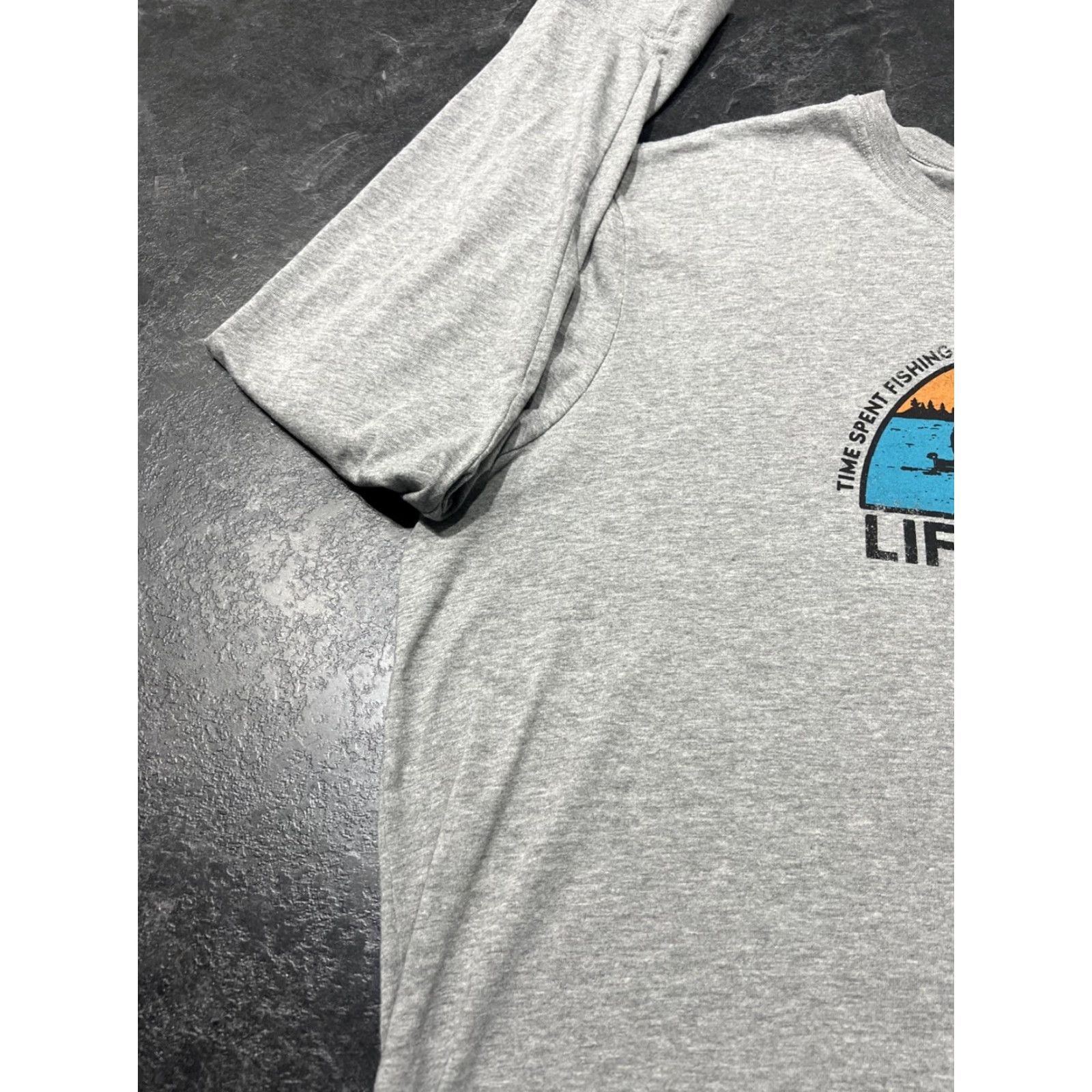 Life is Good Life Is Good T-Shirt Long Sleeve XXL Gray Fish Life Is Good Time Spent Fishing Is Not Deducted From Lifespan Men Shirt 2XL Mens Size US XXL / EU 58 / 5 - 5 Thumbnail