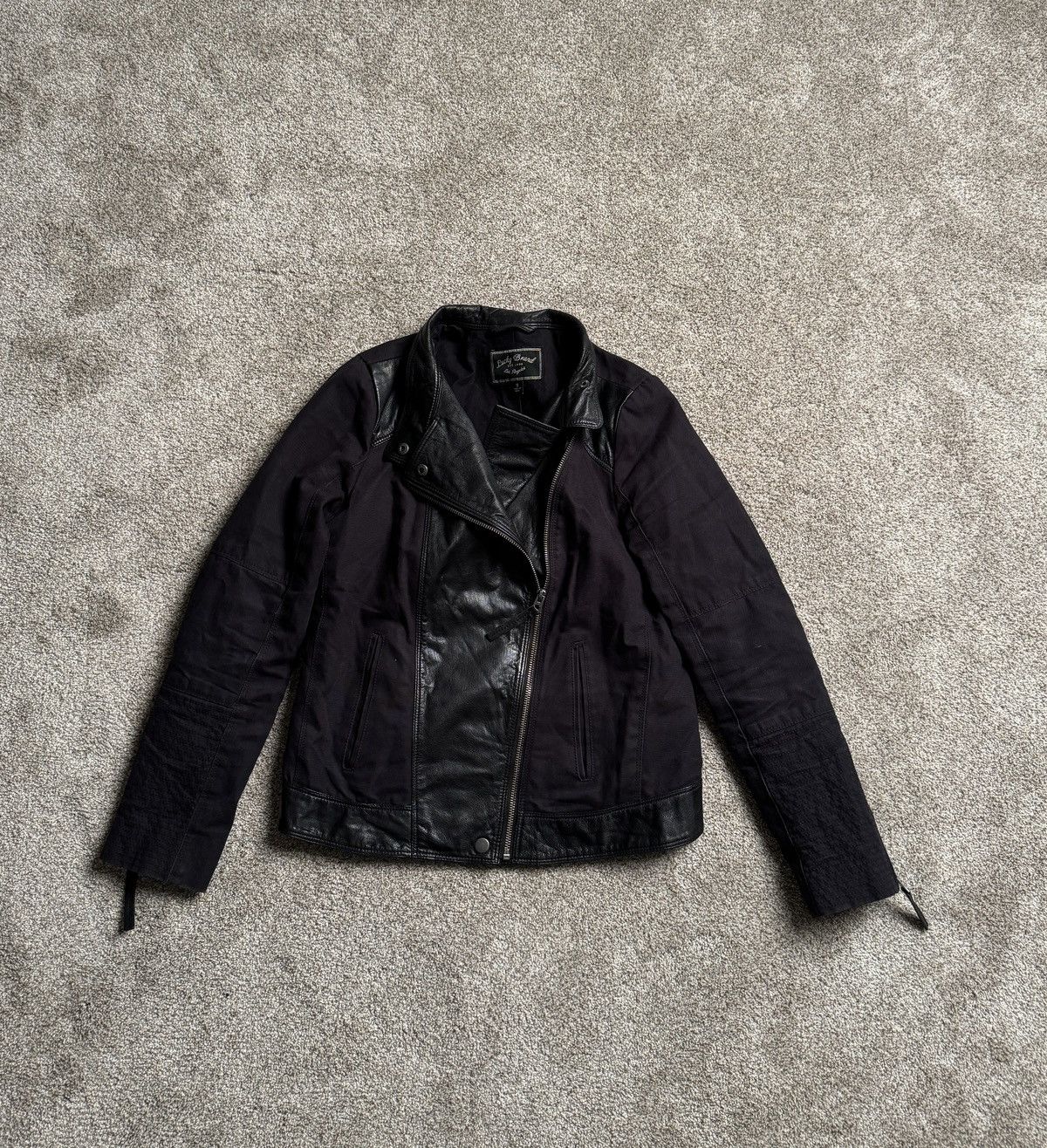 Lucky Brand LUCKY BRAND GOAT LEATHER CANVAS MOTO JACKET Size S / US 4 / IT 40 - 3 Thumbnail
