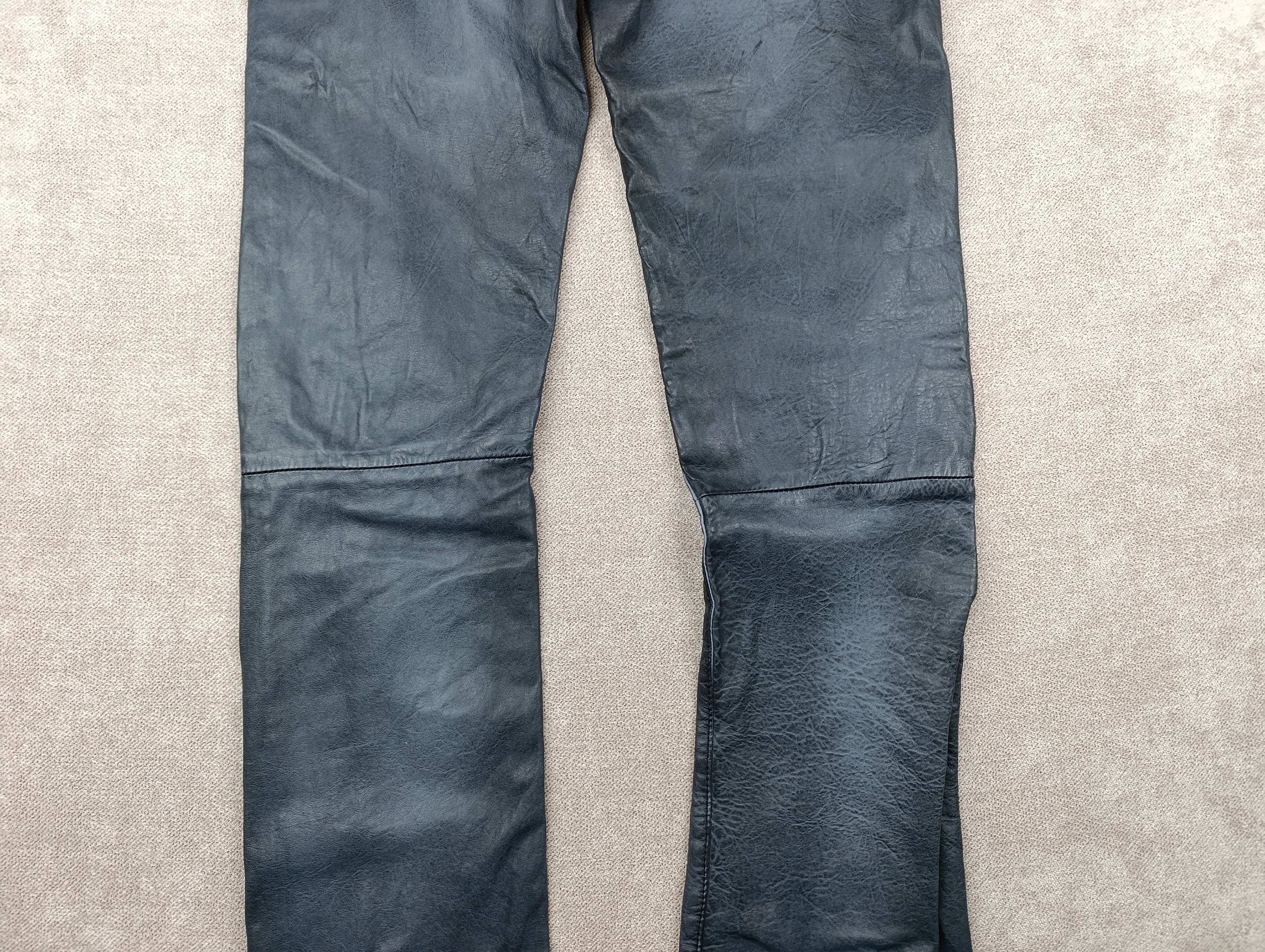 Armani 2000s Armani Navy Lamb Leather Slim Pants Size 30" / US 8 / IT 44 - 6 Thumbnail