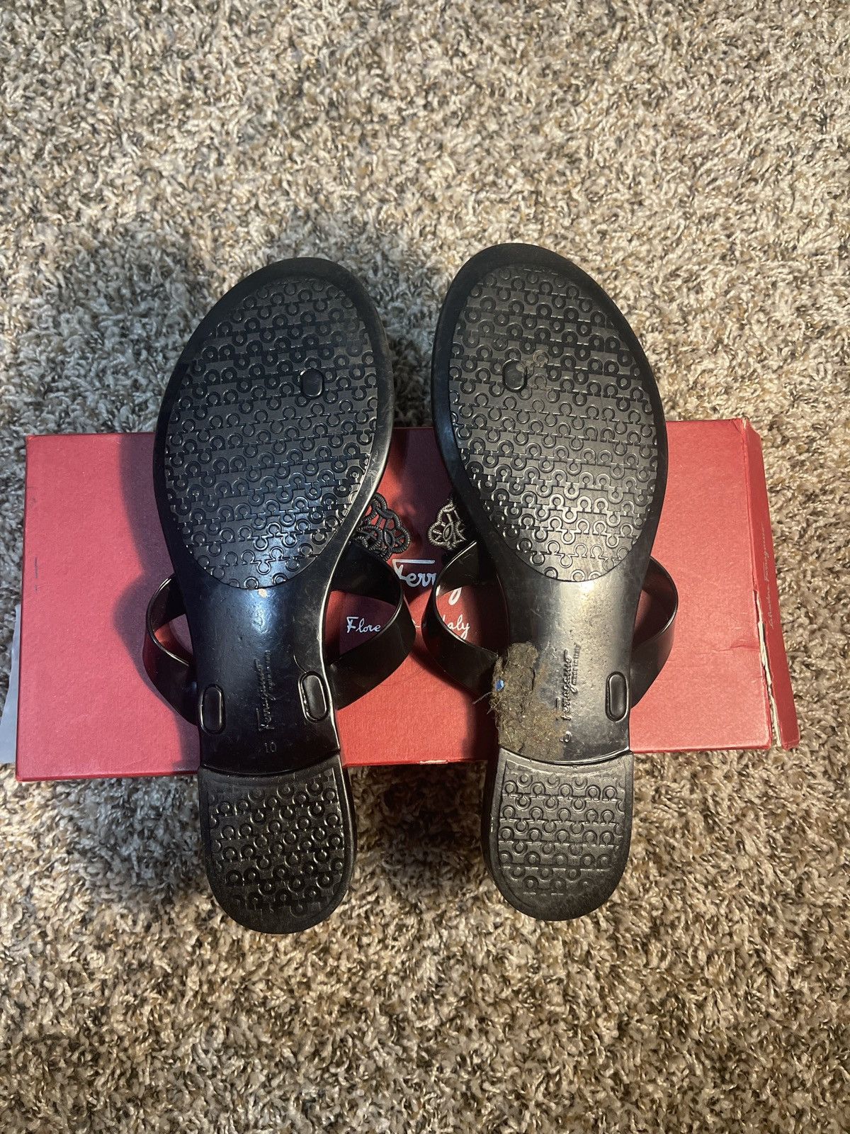 Salvatore Ferragamo Black Ferragamo Sandals Size US 10 / IT 40 - 3 Thumbnail