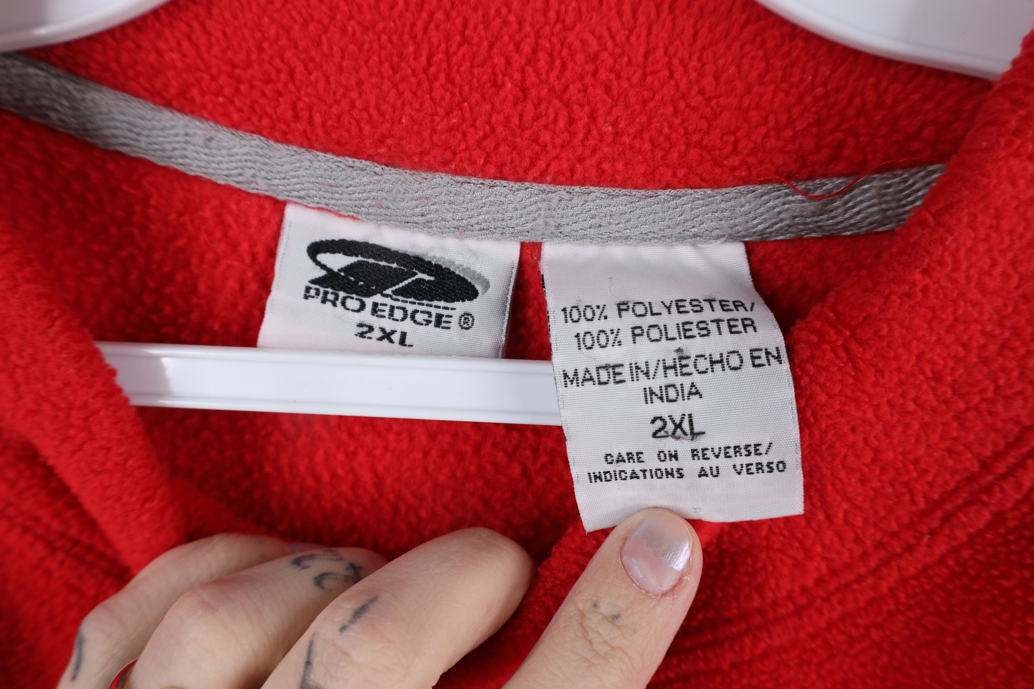 Vintage Vintage 90s Ohio State University Thick Fleece Sweater Red Size US XXL / EU 58 / 5 - 5 Thumbnail