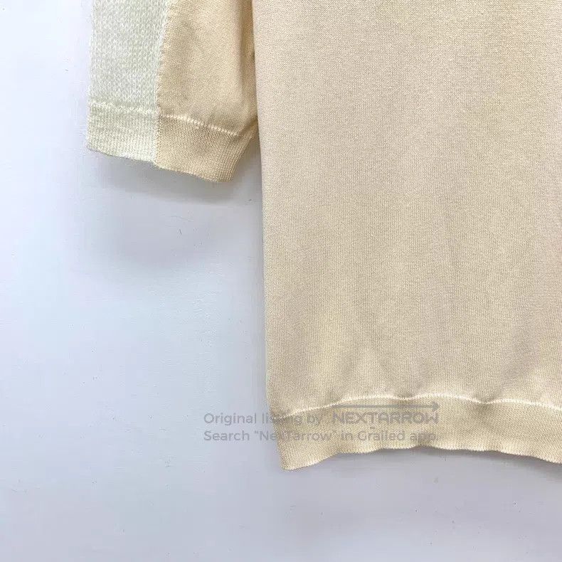Maison Margiela Maison Margiela Beige sheep wool lapel short-sleeved knitw Size S / US 4 / IT 40 - 4 Thumbnail