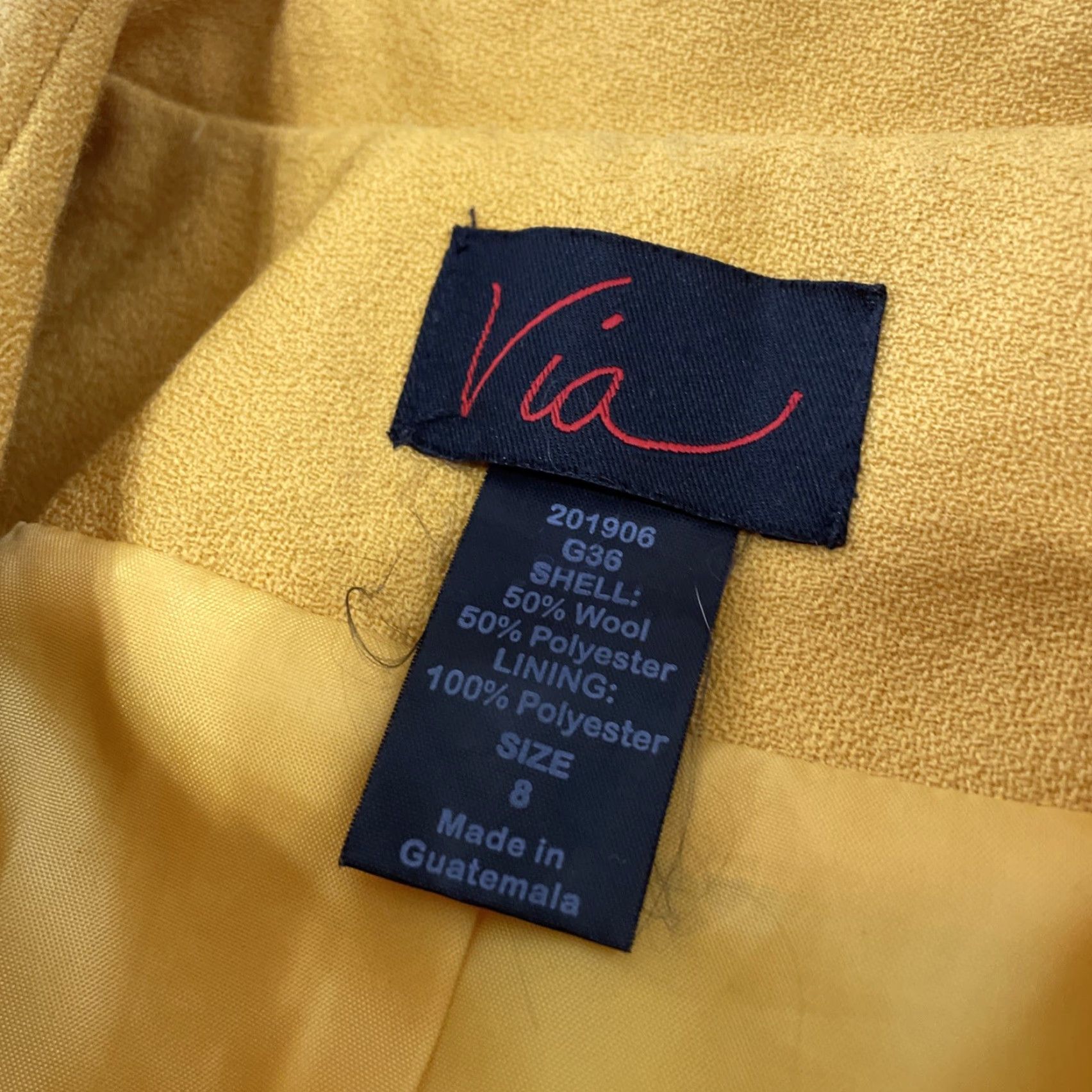 Avia VIA Wool Trench Coat Women 8 Yellow Belted Mod 60s Long Duster Military Grunge Coat Size M / US 6-8 / IT 42-44 - 7 Thumbnail