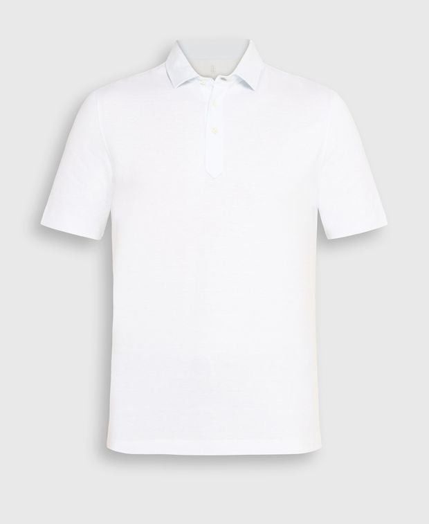 Linen-blend polo shirt