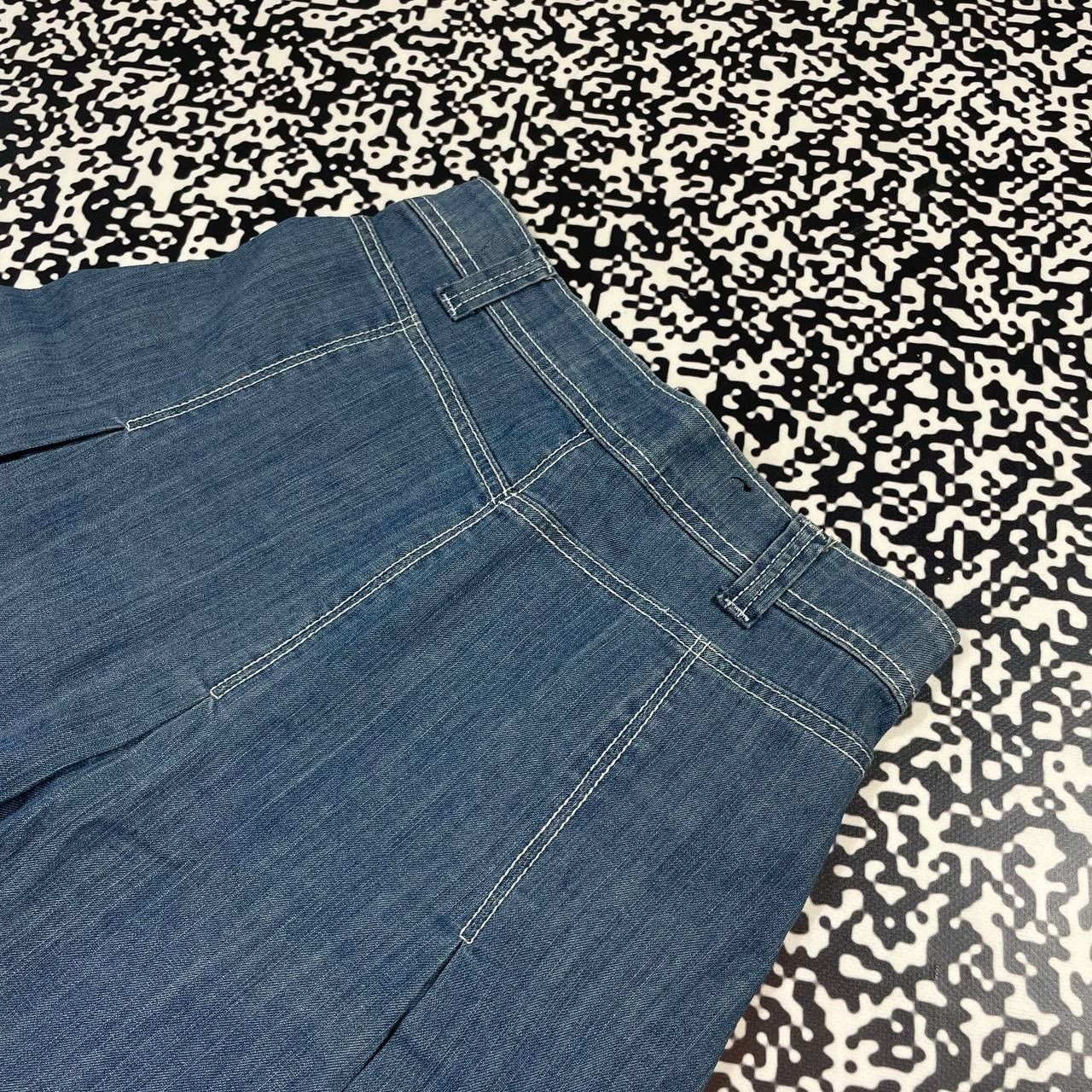 Japanese Brand Vintage Y2K Japanese Denim Flared Midi Skirt Retro Style Size 28" / US 6 / IT 42 - 13 Thumbnail