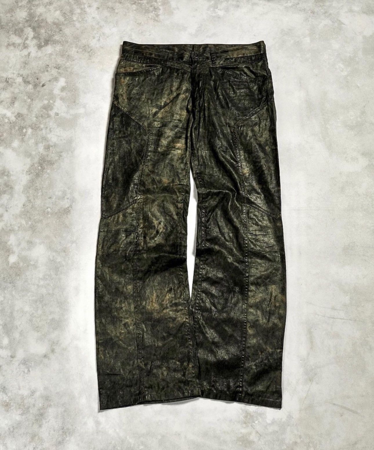 Japanese Brand × Nicole Club × Vintage NICOLE CLUB FOR MEN WAX-COATED PANELLED PANTS Size US 32 / EU 48 - 1 Thumbnail