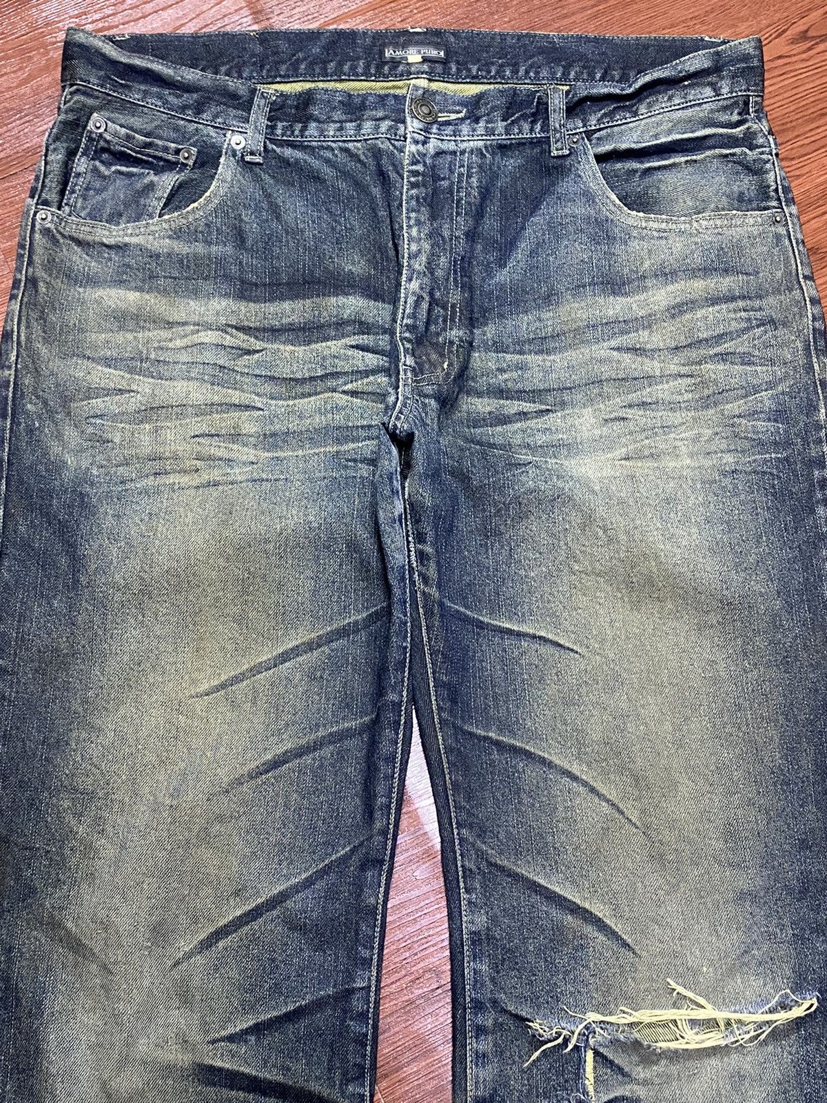 Japanese Brand Vintage Japanese Brands Mud Wash Distressed Loose Jeans Size US 39 - 3 Thumbnail