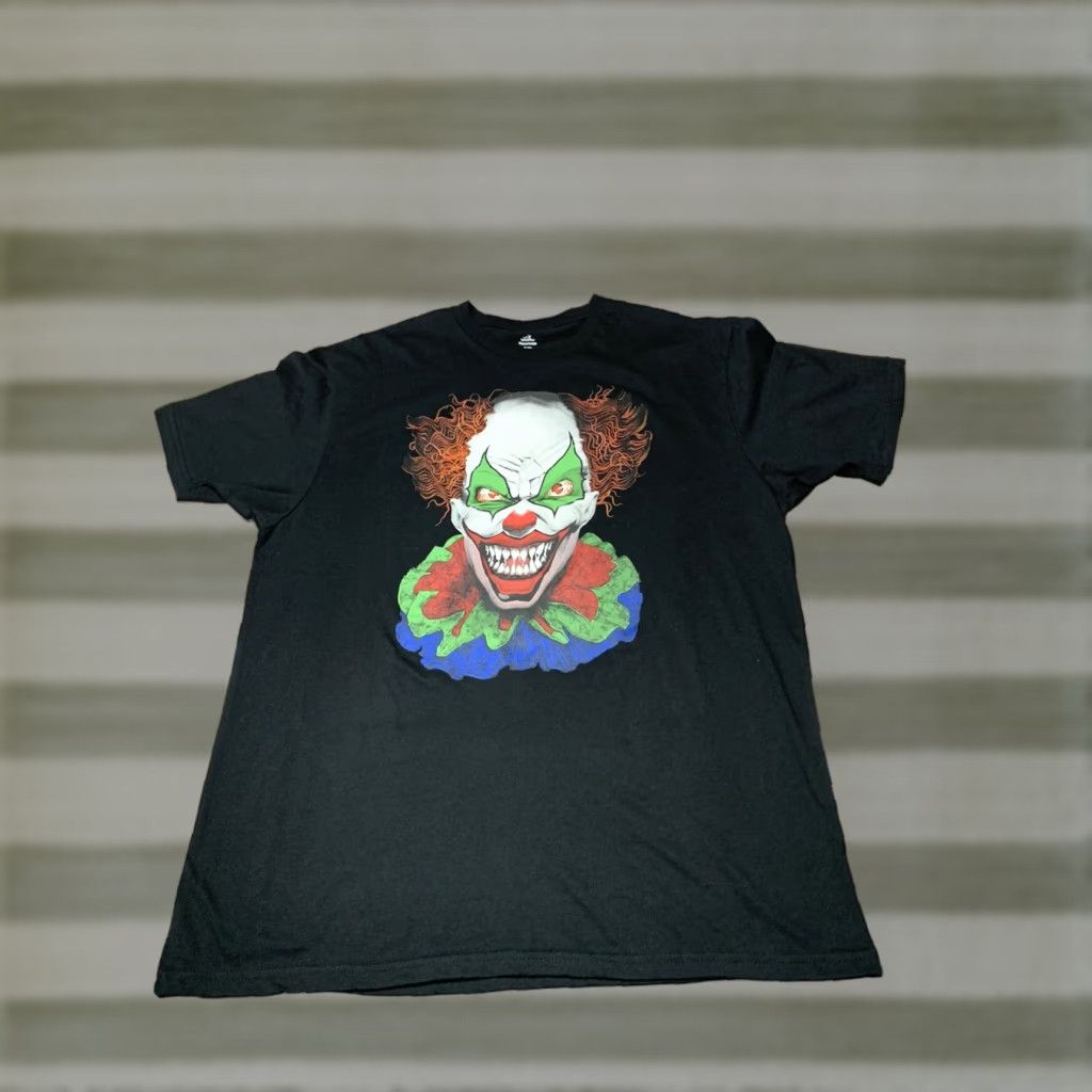 Vintage Halloween T-Shirt Black Scary Clown Joker Creepy Size XL Extra Large Mens Shirt Size US XL / EU 56 / 4 - 1 Thumbnail