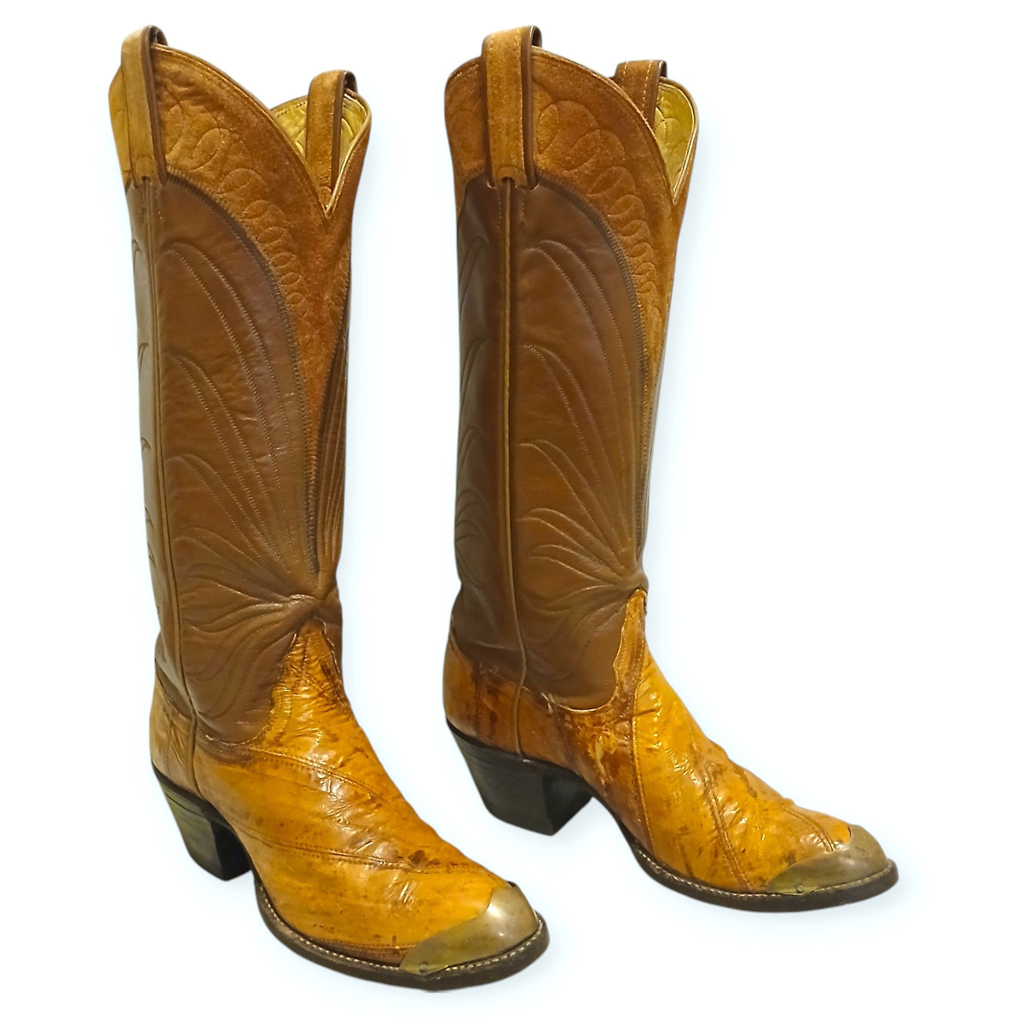Tony Lama × Vintage Tony Lama Black Label Exotic Eel Leather Boots Size 5.5 B Size US 5.5 / IT 35.5 - 2 Thumbnail