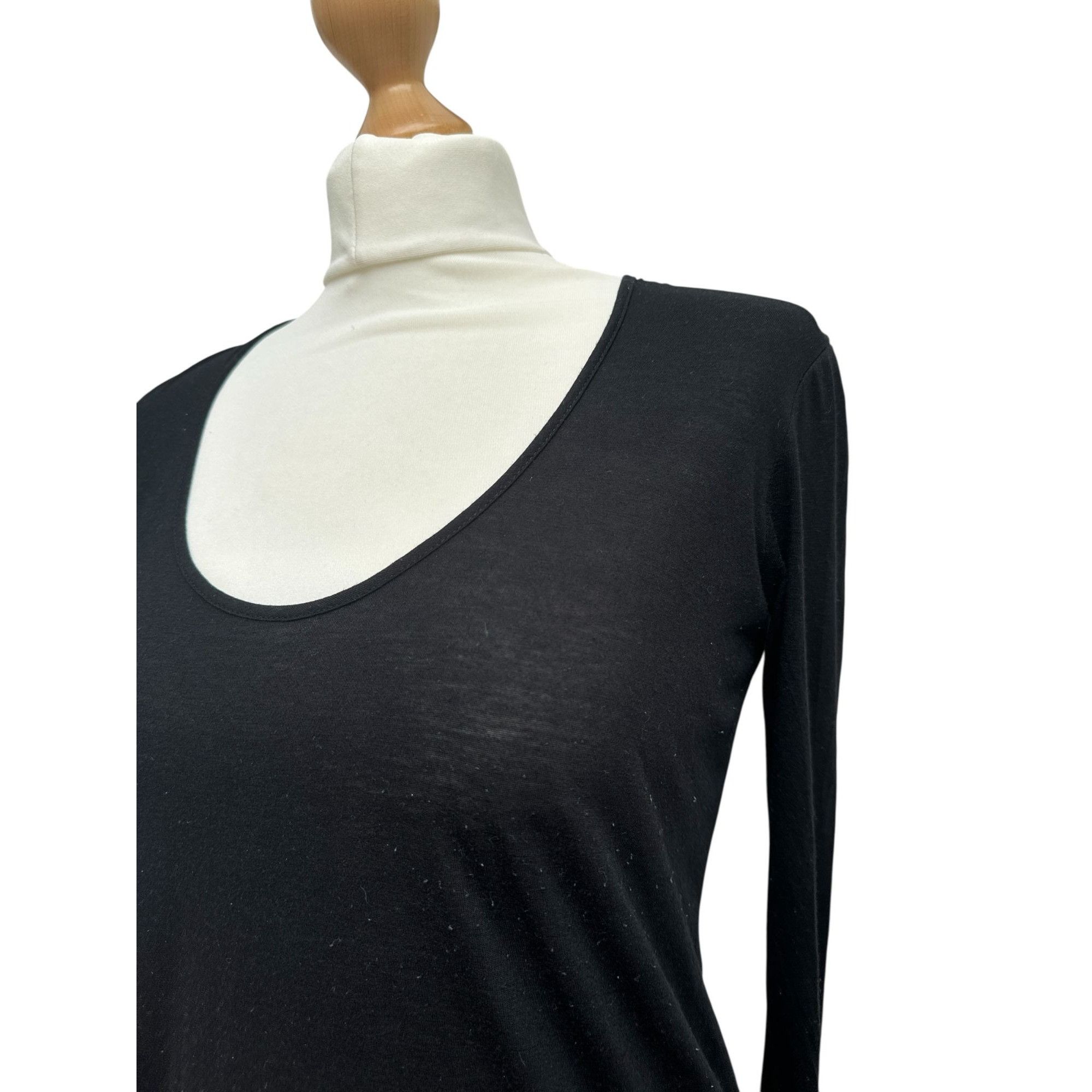 Helmut Lang Black Long-Sleeve Top Size S / US 4 / IT 40 - 3 Thumbnail