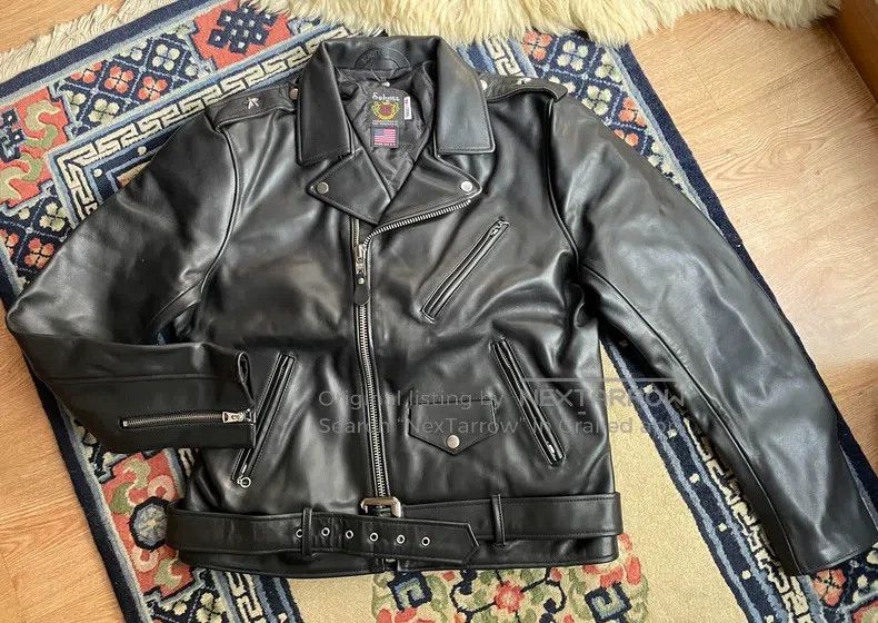 Schott Schott Leather coat Size US XL / EU 56 / 4 - 2 Thumbnail