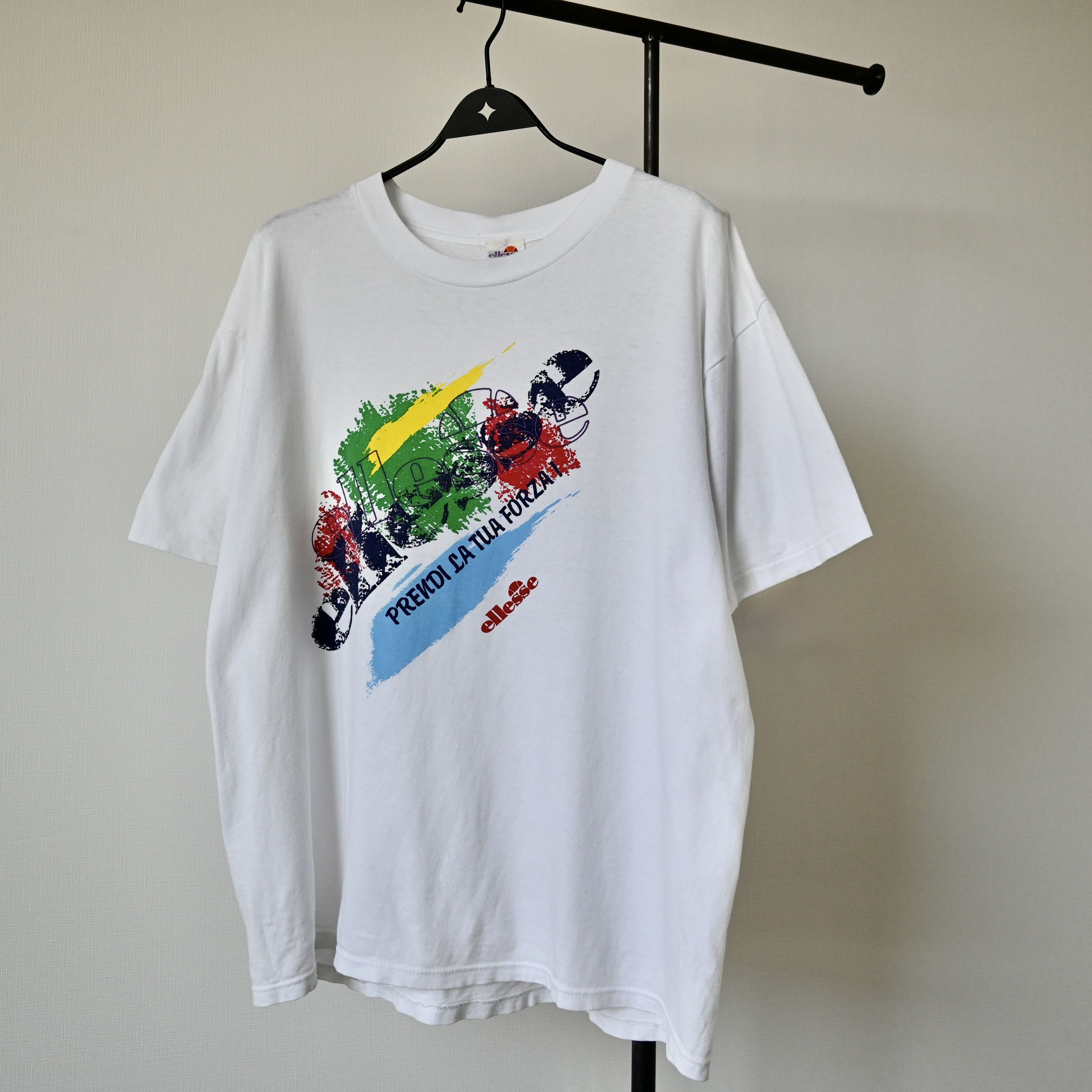 Ellesse Vintage 1990s ellesse italian message single-stiched t-shirt Size US L / EU 52-54 / 3 - 4 Thumbnail