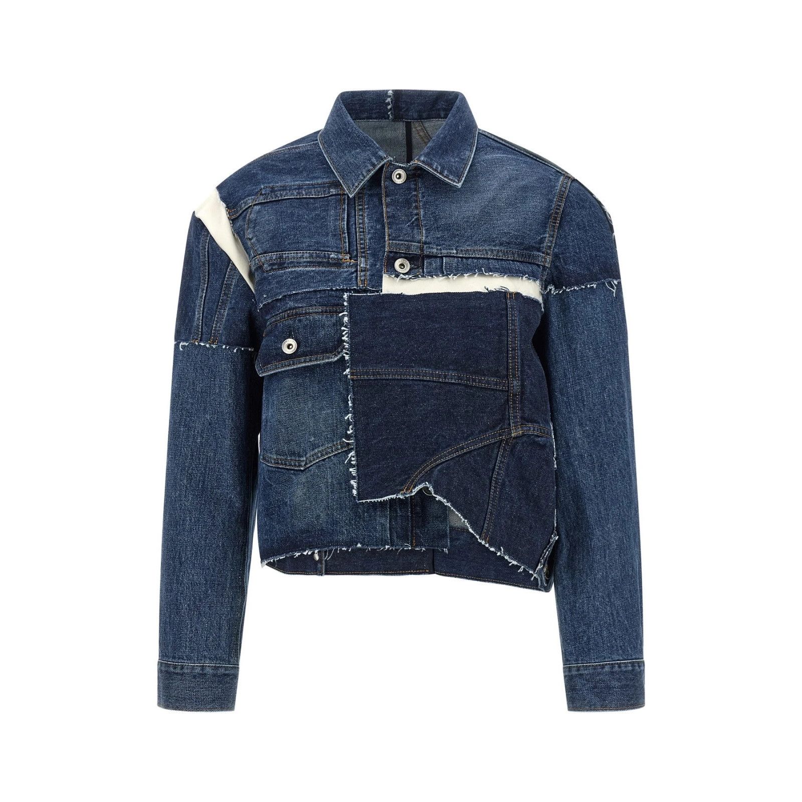 Sacai SACAI Patchwork Blue Denim Jacket New And Authentic (Women's Size M / US 6-8 / IT 42-44 - 1 Thumbnail