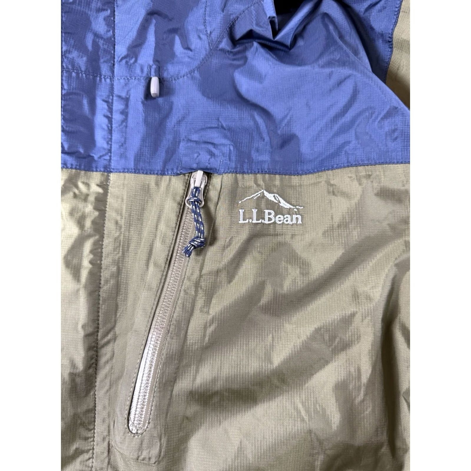 Vintage LL Bean Olive/Navy Mens Large Zip-Up Hooded Jacket Tek Windbreaker Trail Jacket Size US L / EU 52-54 / 3 - 4 Thumbnail