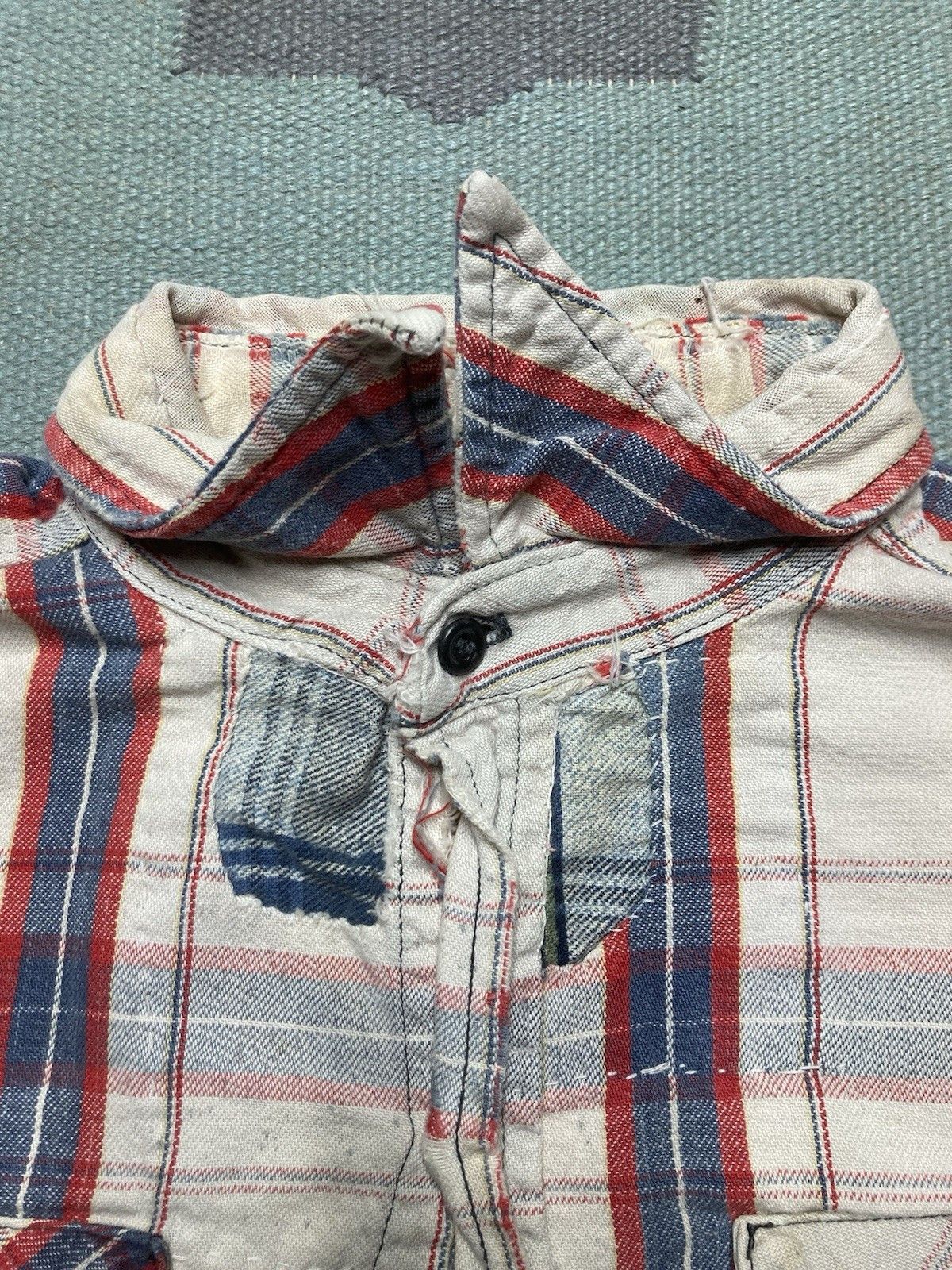 Vintage 70s Mr Leggs flannel shirt cotton plaid farm repaired XL Size US XL / EU 56 / 4 - 5 Thumbnail