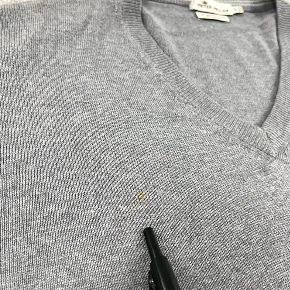 Peter Millar PETER MILLAR Sweater Mens Large Gray Silk Cotton Cashmere Lightweight Pullover V-Neck Size US L / EU 52-54 / 3 - 6 Thumbnail