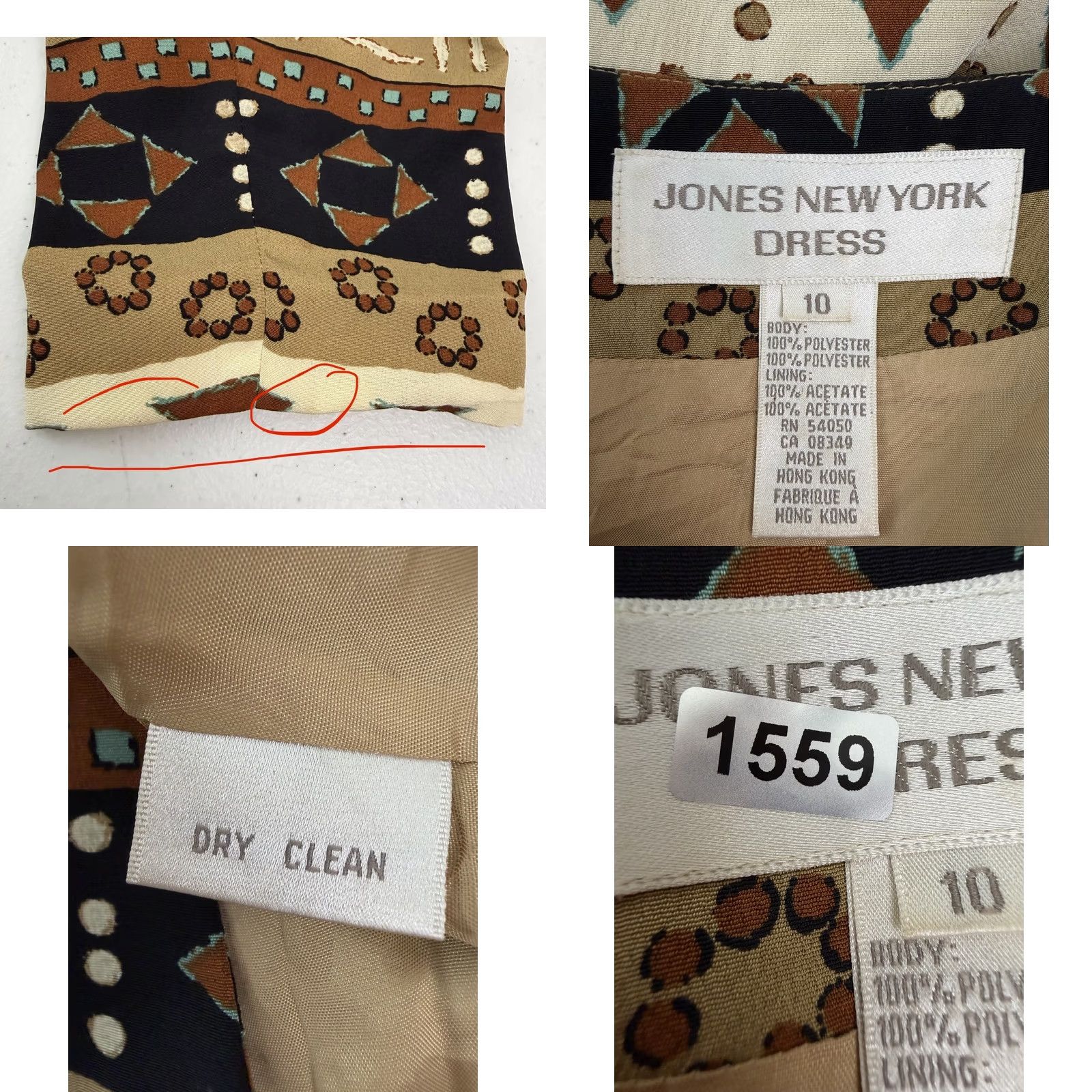 Jones New York VINTAGE Jones New York Blazer Womens M Geometric Beige Open Front Western 90s Blazer Size M / US 6-8 / IT 42-44 - 8 Thumbnail